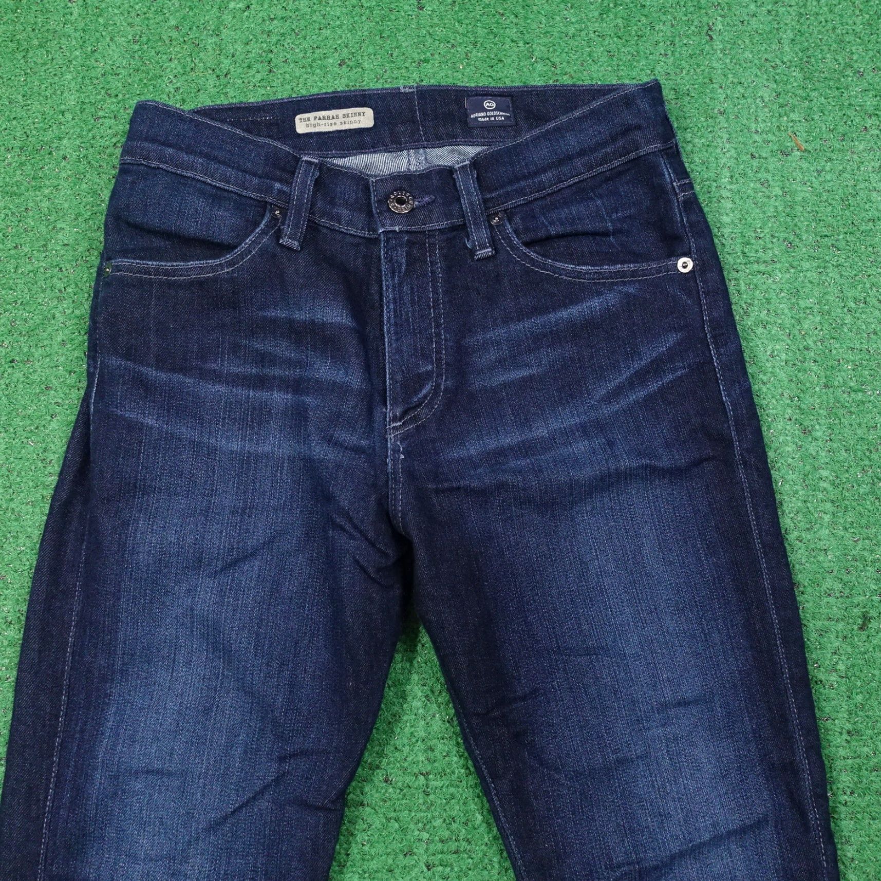 Vintage ADRIANO GOLDSCHMIED THE FARRAH SKINNY HIGH RISE DENIM BLUE JEANS WOMENS 28R Size 28" / US 6 / IT 42 - 2 Thumbnail