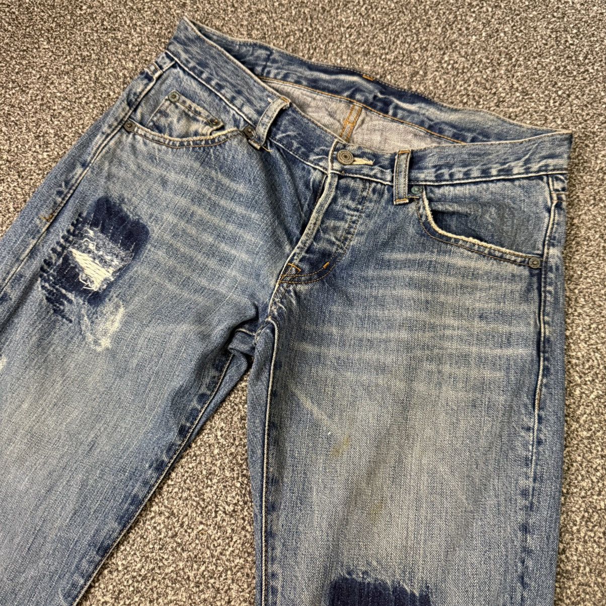 Undercover × Uniqlo 🔥🇯🇵 Vintage 90s Uniqlo Distressed Aging Wash Denim Size 32" / US 10 / IT 46 - 4 Thumbnail