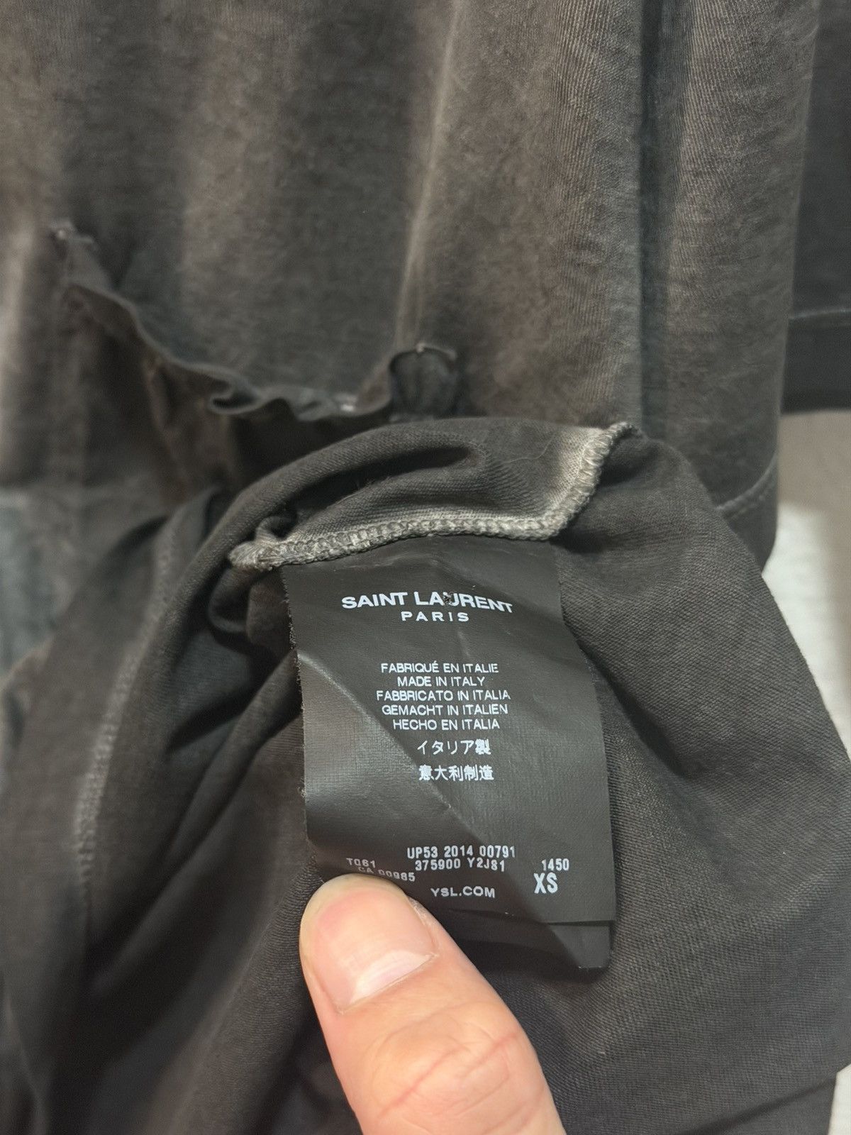 Saint Laurent Paris SS15 Over Dyed Faded Pocket Tee XS Size US XS / EU 42 / 0 - 4 Thumbnail
