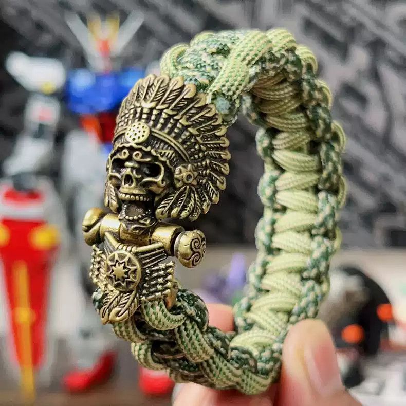 Handmade × Vintage Handmade Indian Cheif Paracord Bracelet Size ONE SIZE - 1 Thumbnail