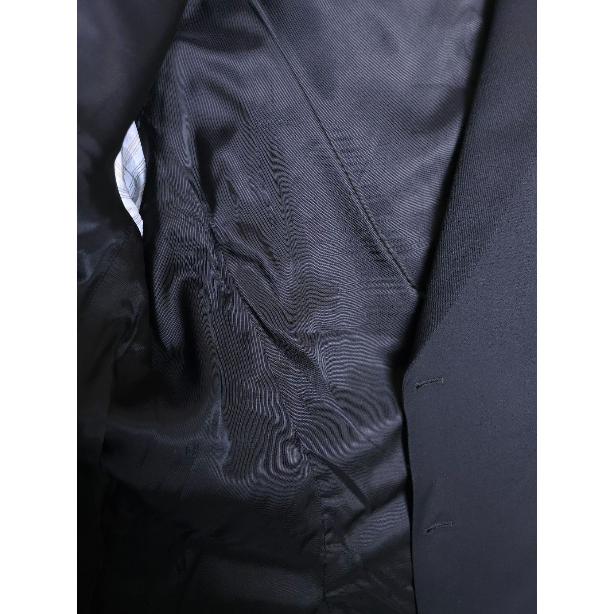 Calvin Klein Calvin Klein Mens Black Wool Blazer 46R Two-Button Suit Jack Size 46R - 5 Thumbnail