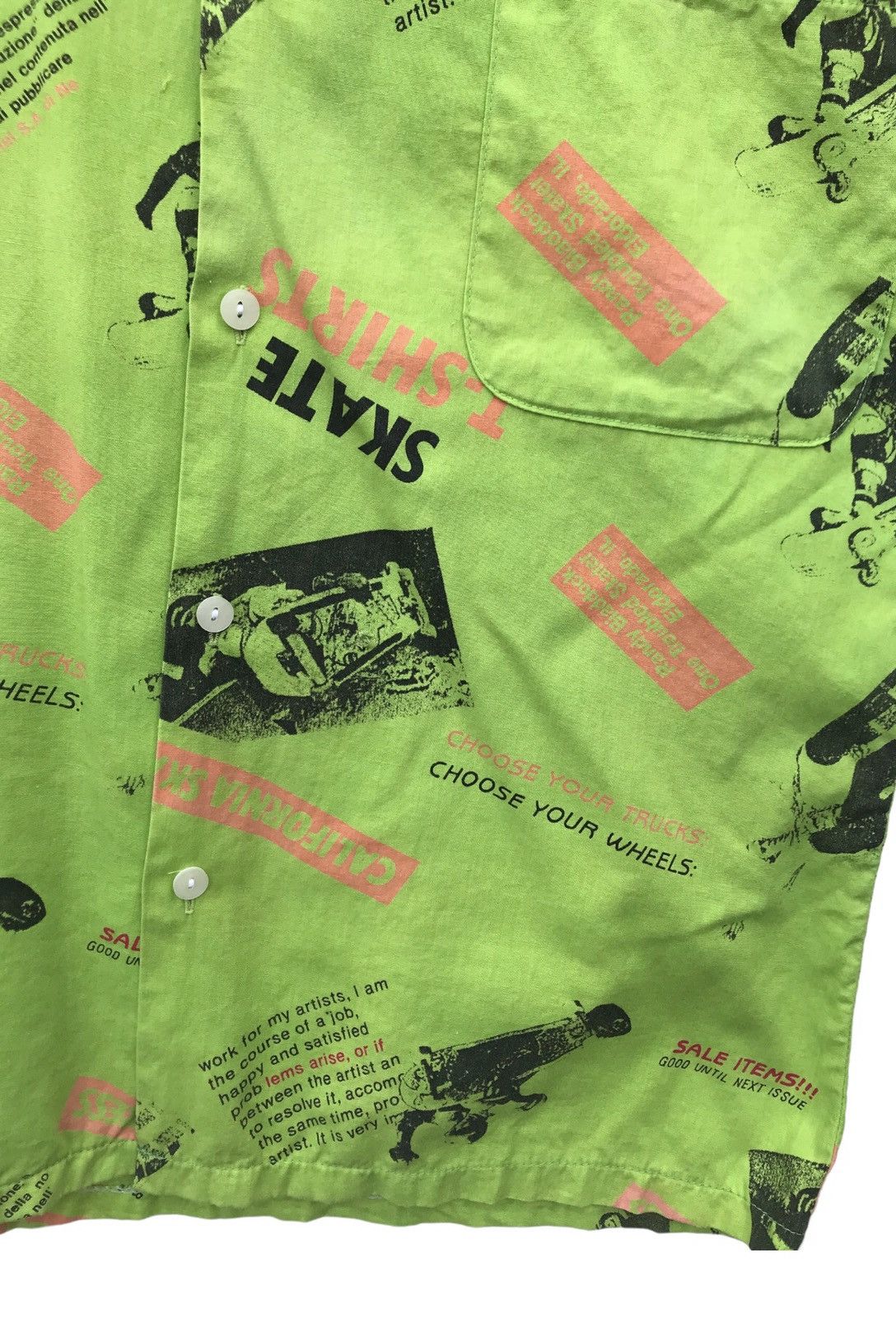 Vintage Vintage Overprinted Skate Button Down Altered Shirt Size US S / EU 44-46 / 1 - 8 Thumbnail
