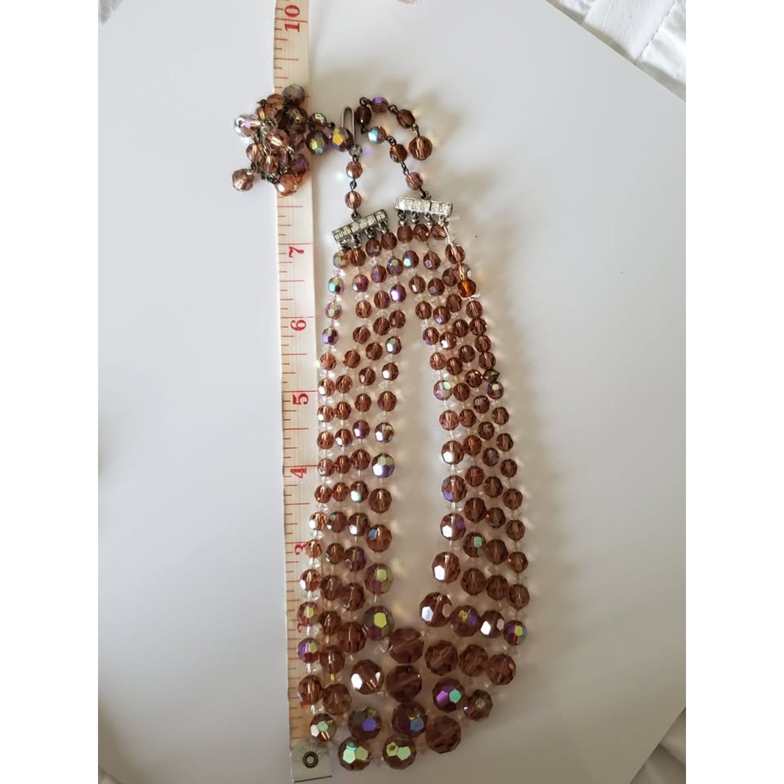 Unknown London Vintage AB Tan Bead Necklace and Earring Set Size ONE SIZE - 7 Thumbnail