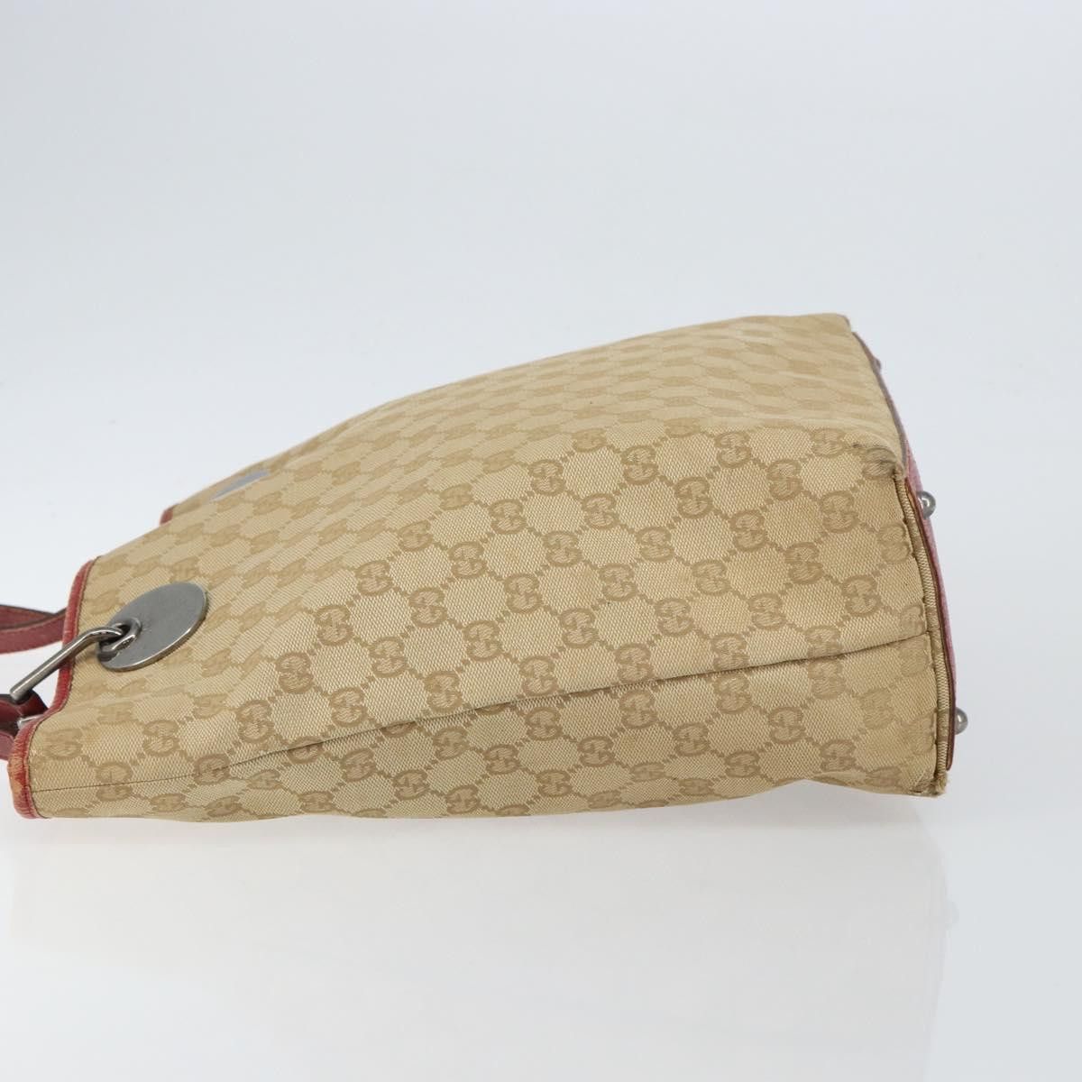 Gucci GUCCI GG Canvas Tote Bag Beige Silver Size ONE SIZE - 5 Thumbnail