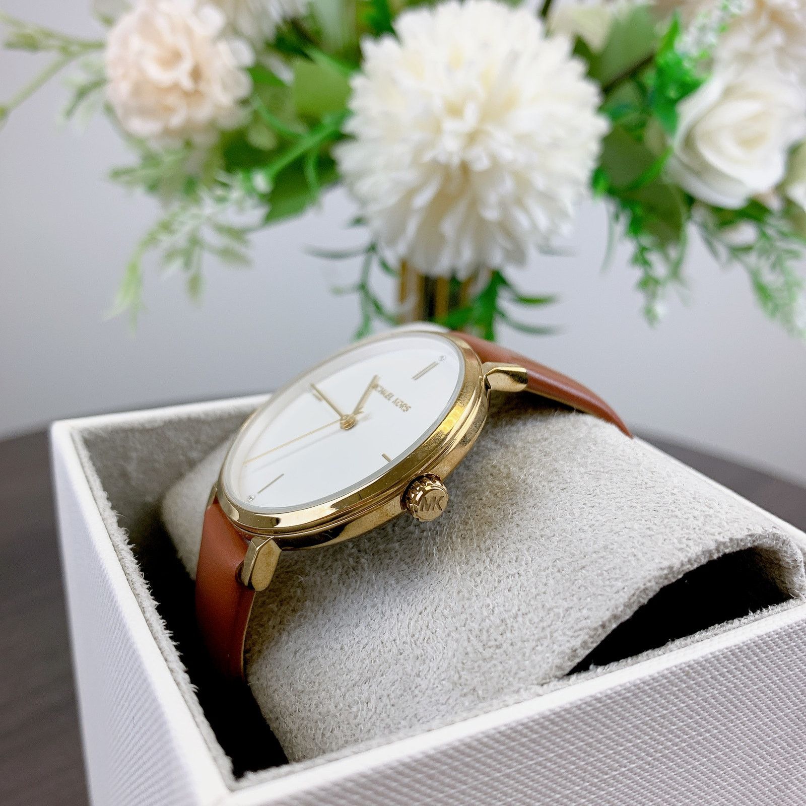 Michael Kors (IN)MICHAEL KORS MK7099 JAYNE BROWN GOLD LEATHER WATCH Size ONE SIZE - 5 Thumbnail