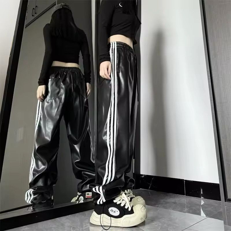 Japanese Brand × Other PU Striped Print Autumn Winter Long Pant Size 24" / US 00 / IT 34 - 6 Thumbnail