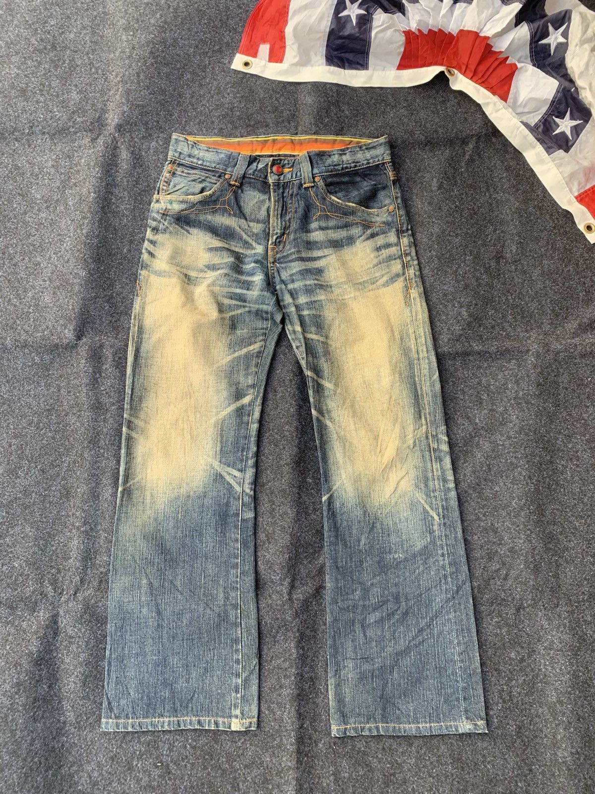 Edwin 👖RARE EDWIN BLUE TRIP – HEAVY WORN & CRAZY PATINA Size US 32 / EU 48 - 1 Thumbnail