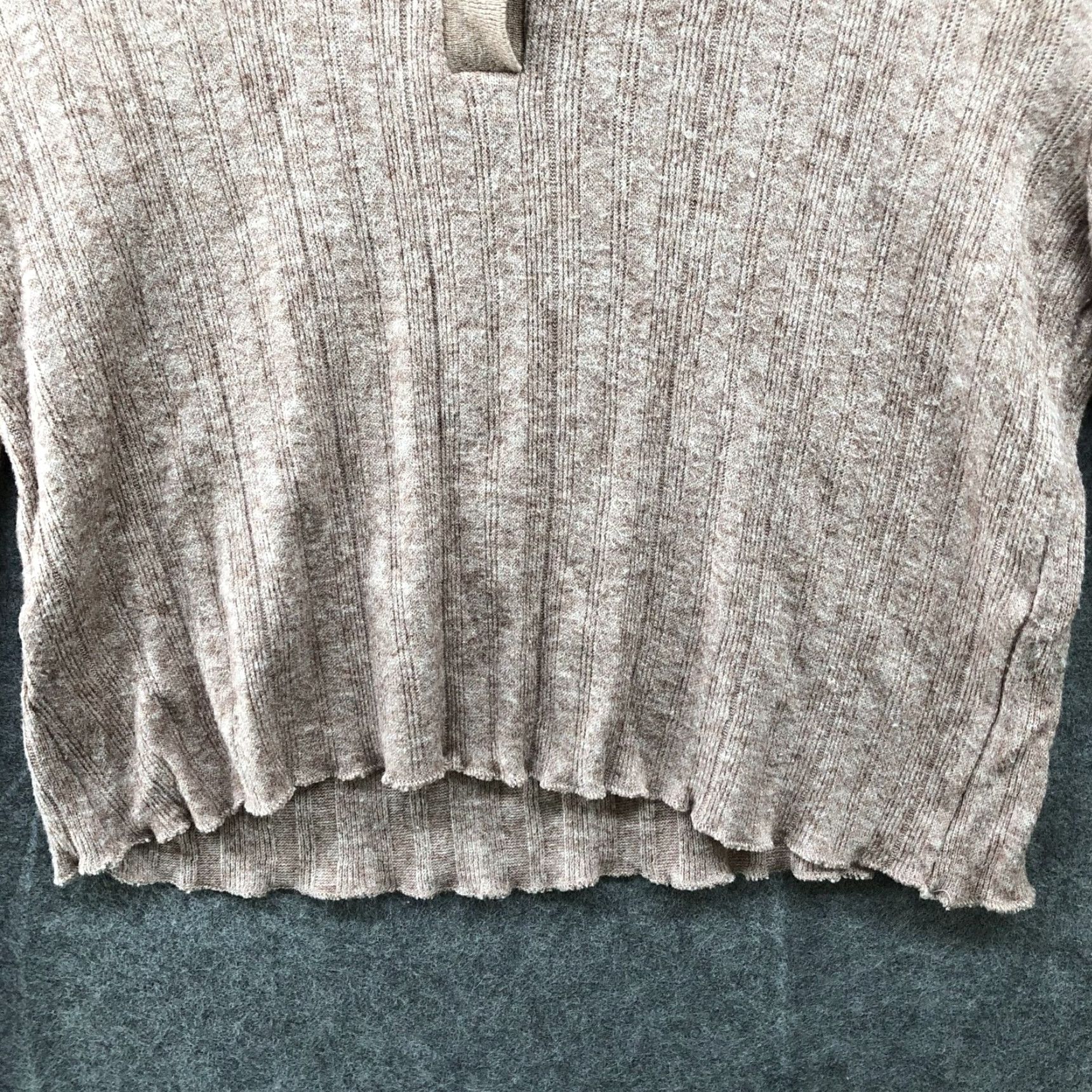 Zara Zara Lightweight Polo Sweater Womens L Light Brown Collared Ribbed Soft Knit Pullover Casual Fall Winter Women's L Brown Lightweight Polo Sweater Zara Size L / US 10 / IT 46 - 4 Thumbnail
