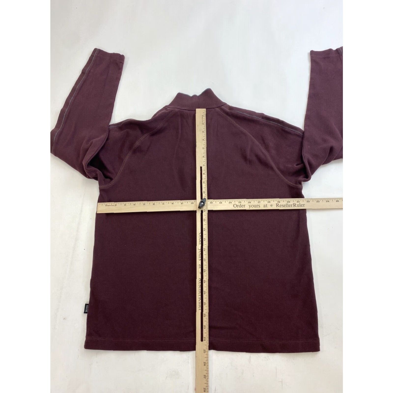 Hugo Boss VINTAGE Hugo Boss Sweater Mens S Regular Knit Maroon 1/4 Snap Mock Neck Pullover - Burgundy Red - No Size Tag Size US S / EU 44-46 / 1 - 3 Thumbnail