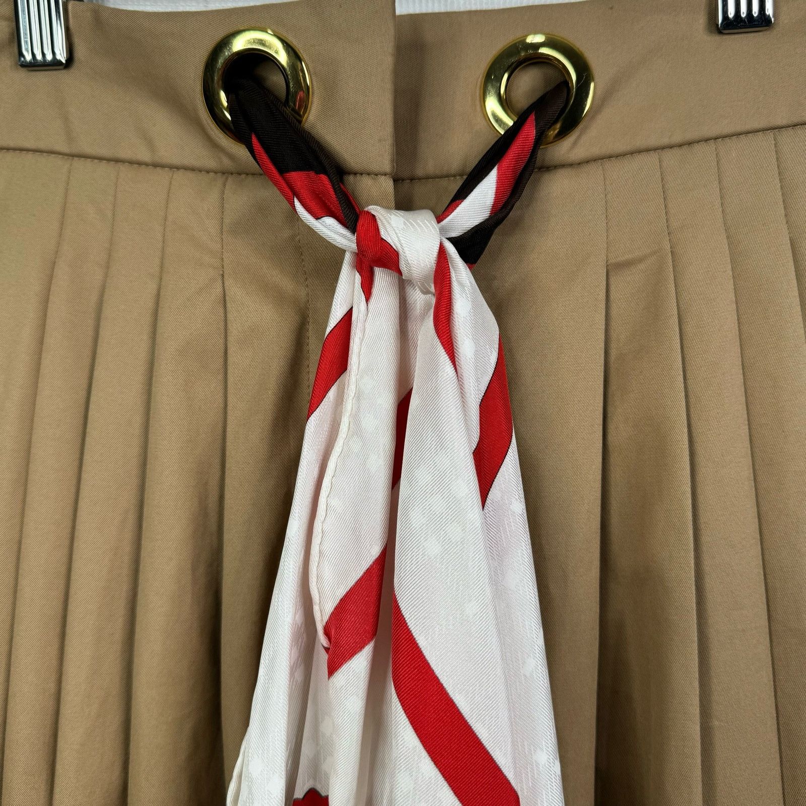 Burberry BURBERRY Tapered Pant Trouser Silk Scarf Belt SOCIETY NWT Size 25" / US 0 / IT 36 - 11 Thumbnail