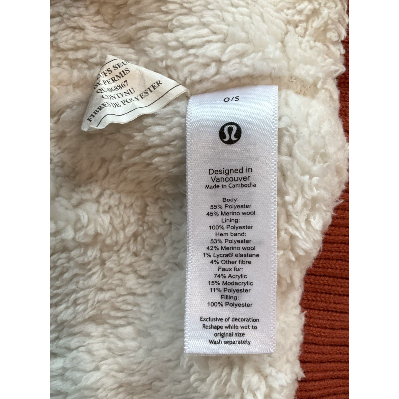 Lululemon Lululemon Women's Chevron Knit Pom Beanie Cassis Wool Blend Orange Size ONE SIZE - 6 Thumbnail