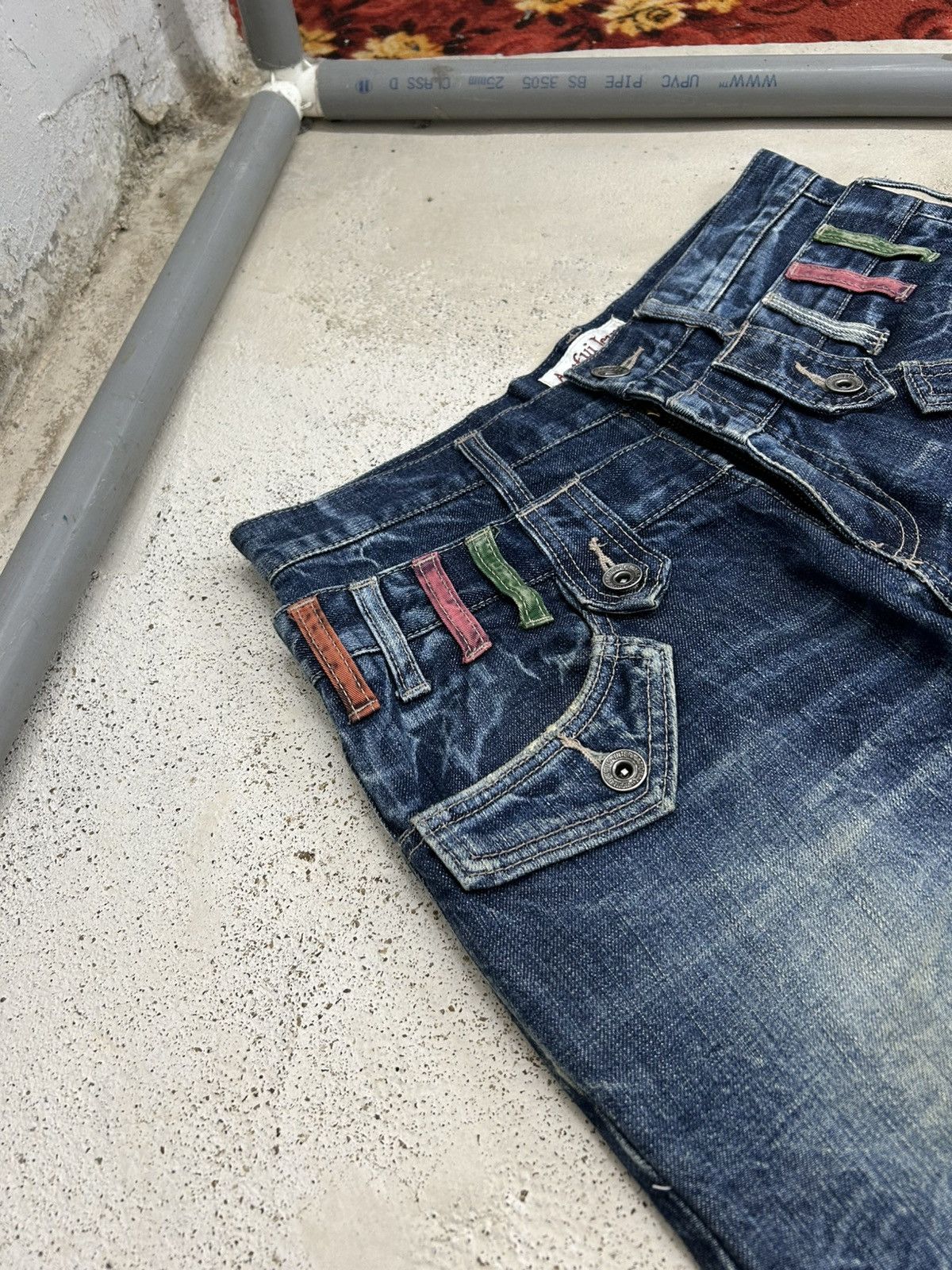 Le Grande Bleu (L.G.B.) Antfui Jeans Double Waist Clawn Marks Honeycombs Junya Size US 31 - 10 Thumbnail