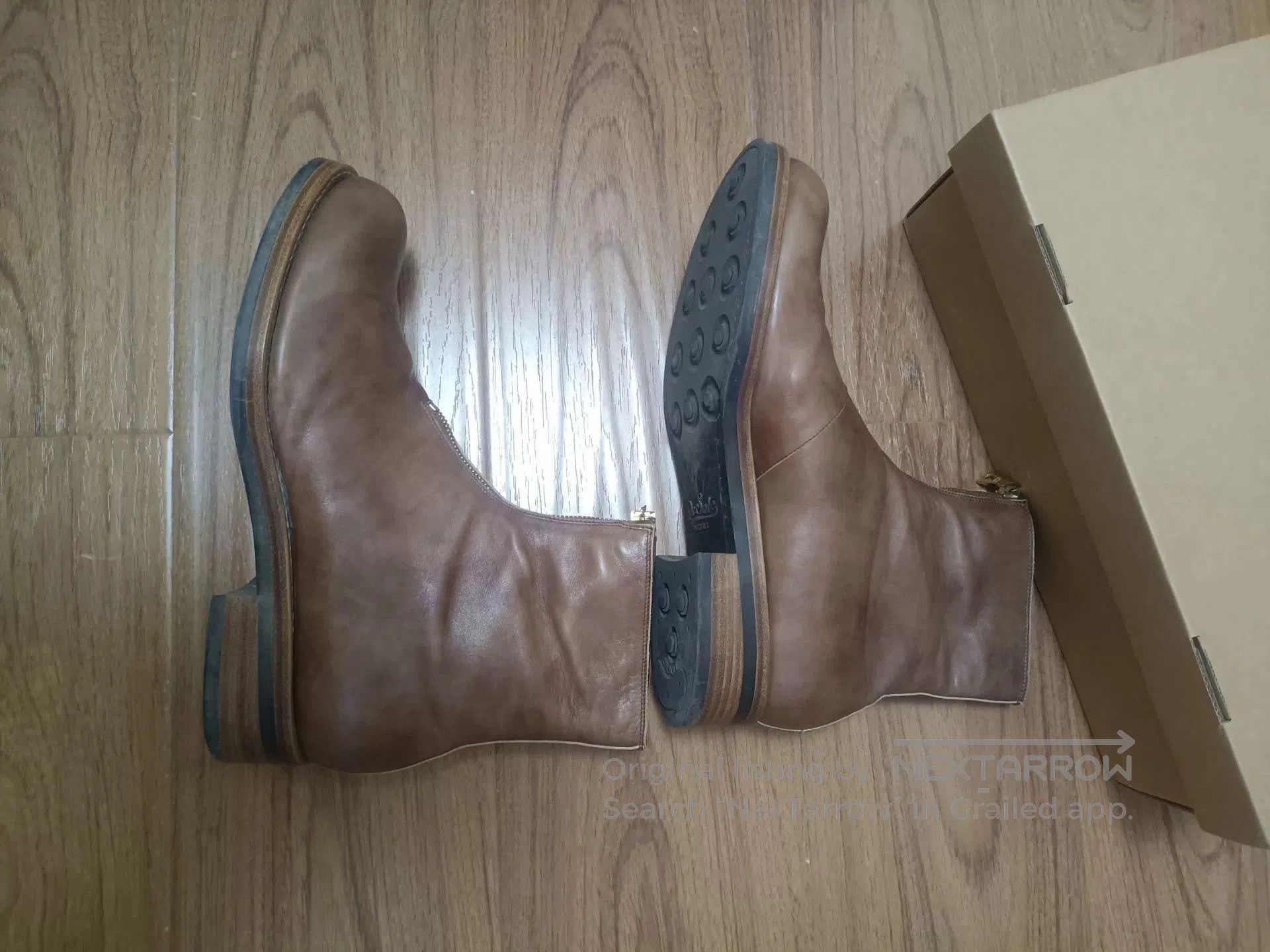 Other Natural Cowhide Patina Zip Boots. Size US 9.5 / EU 42-43 - 1 Thumbnail