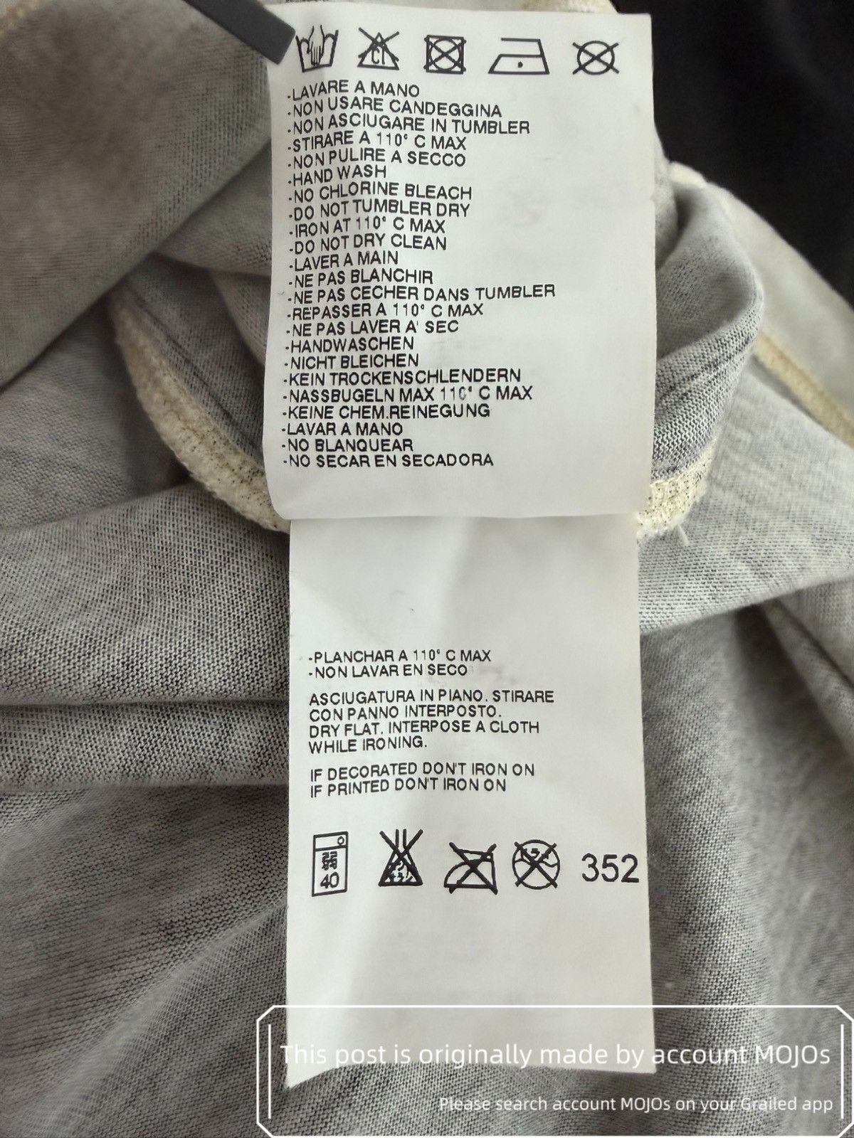Maison Margiela Sz 50 Maison Margiela 10SS Fading White L/S Tee mojos1057 Size US M / EU 48-50 / 2 - 6 Thumbnail