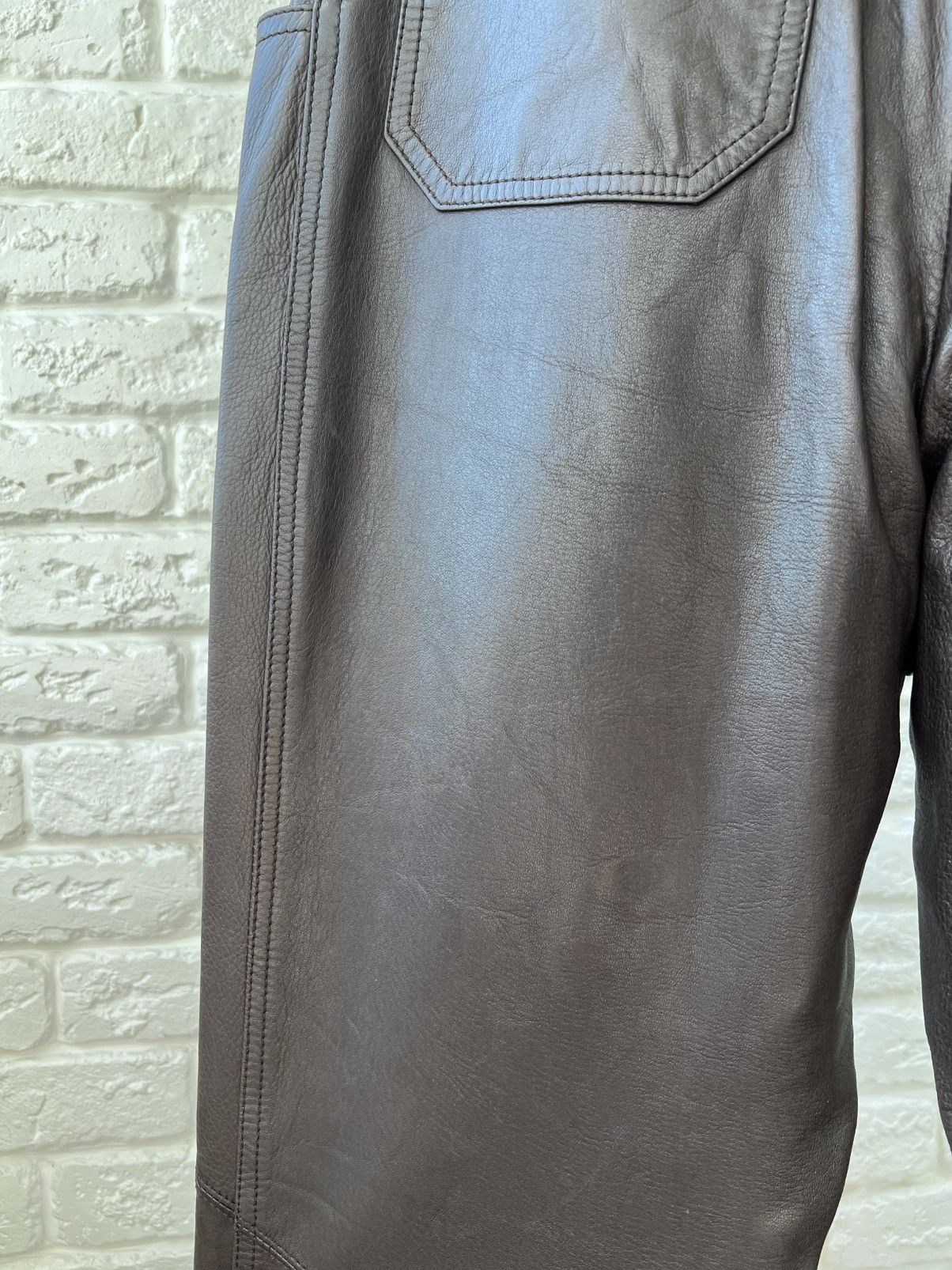 Hermes Hermes Paris Brown Leather Logo Pants Size 27" / US 4 / IT 40 - 8 Thumbnail