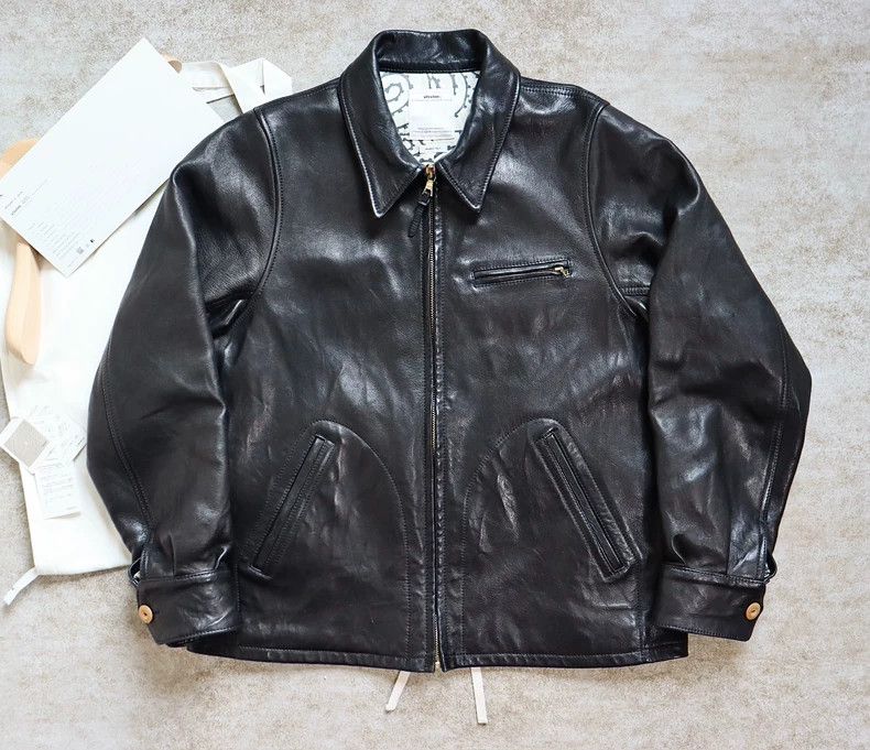 visvim roadster swing top black leather jacket-dmc