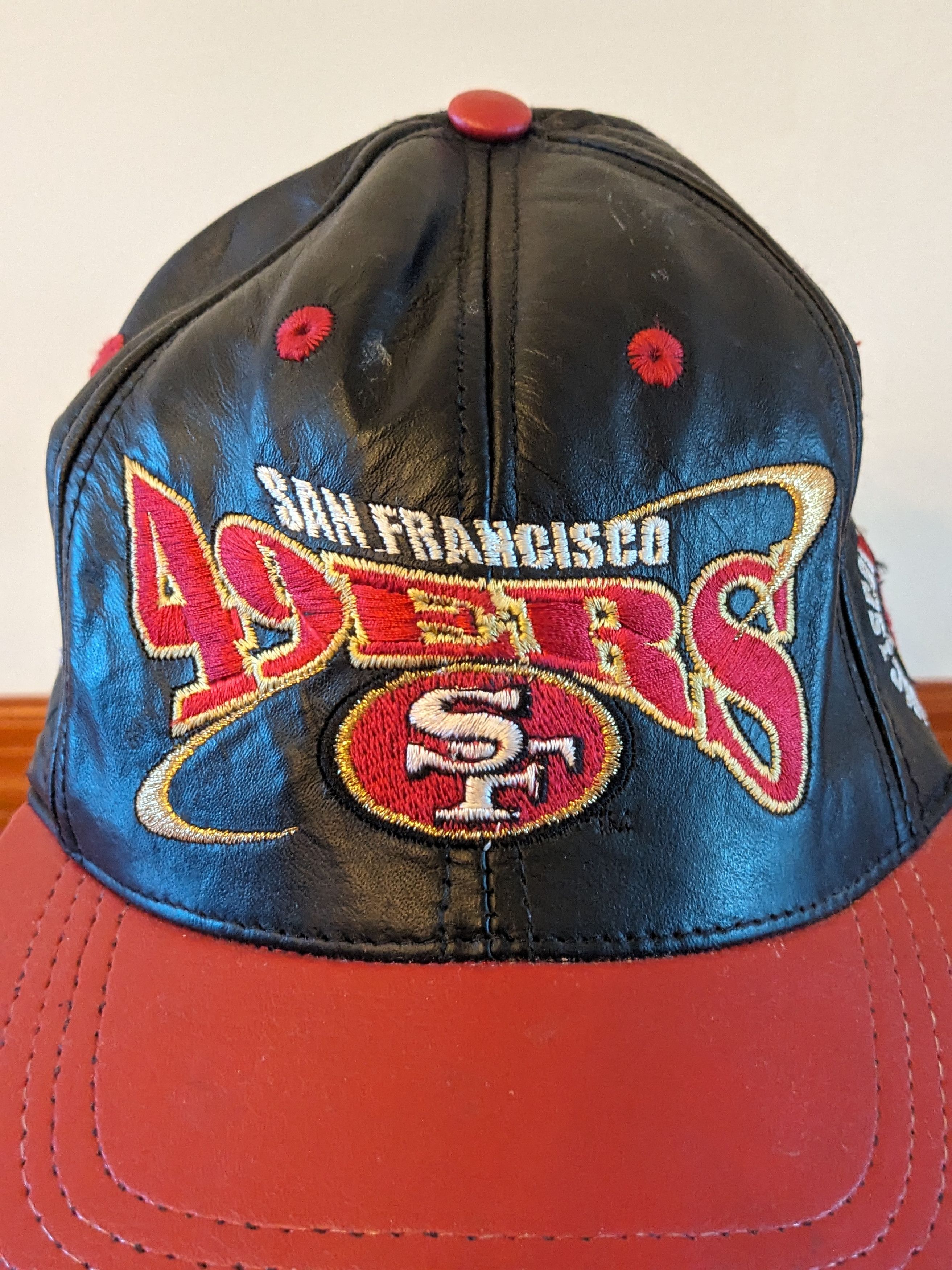 NFL × Vintage Vintage San Francisco 49ers NFL Football Leather Hat Size ONE SIZE - 2 Thumbnail