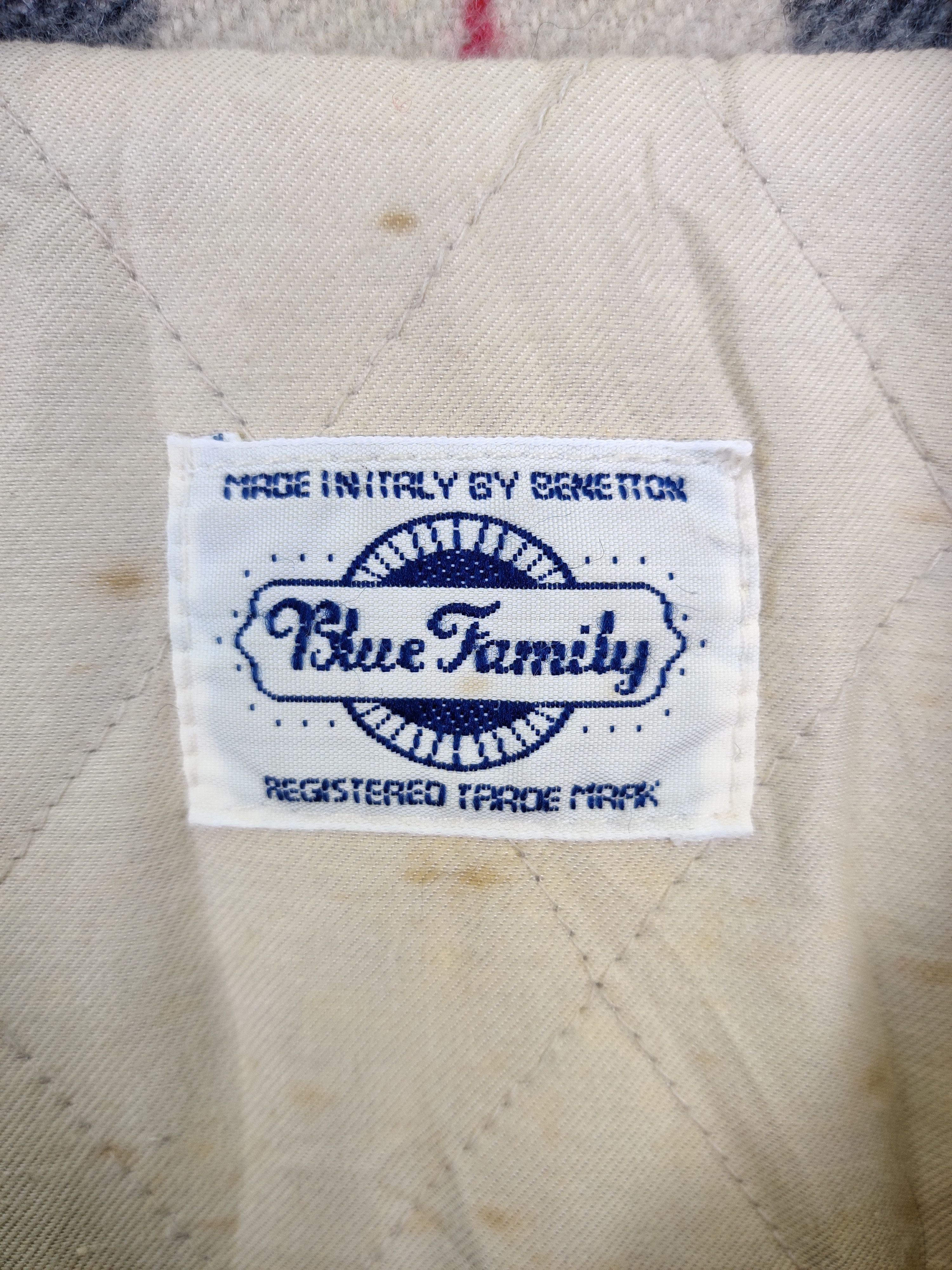 Vintage Blue Family Benetton Plaid Fringe Wool Jacket Size US S / EU 44-46 / 1 - 12 Thumbnail