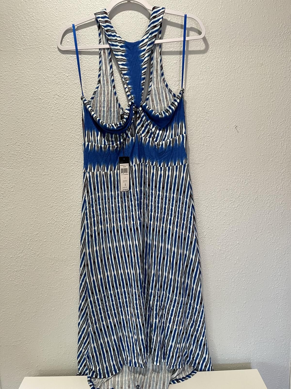 Bcbgmaxazria BCBGMAXAZRIA Eileen Blue and White Striped Dress Size Large Size L / US 10 / IT 46 - 1 Thumbnail