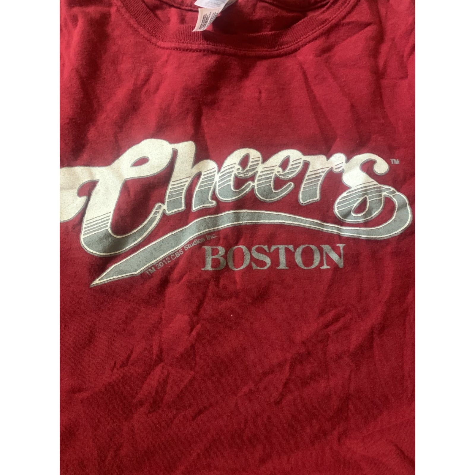 Gildan VINTAGE Gildan Cheers Boston Shirt Mens 2XL Crew Neck T-Shirt Red 90s Logo Beer TV Show Short Sleeve Size US XXL / EU 58 / 5 - 2 Thumbnail