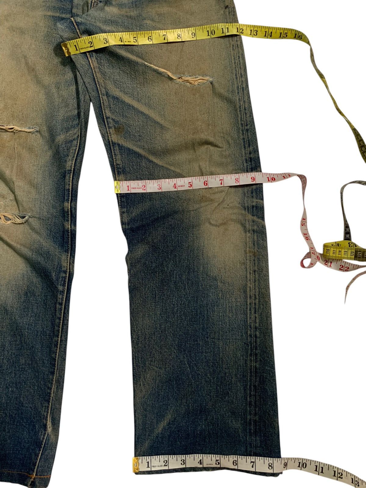 Sugar Cane VINTAGE SUGAR CANE SELVEDGE FADED & RUSTY DISTRESSED DENIM Size US 30 / EU 46 - 25 Thumbnail