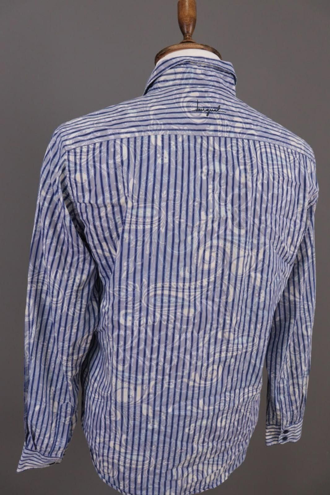 Desigual Desigual Regular Blue Striped Jasquard Shirt Size L Size US L / EU 52-54 / 3 - 11 Thumbnail