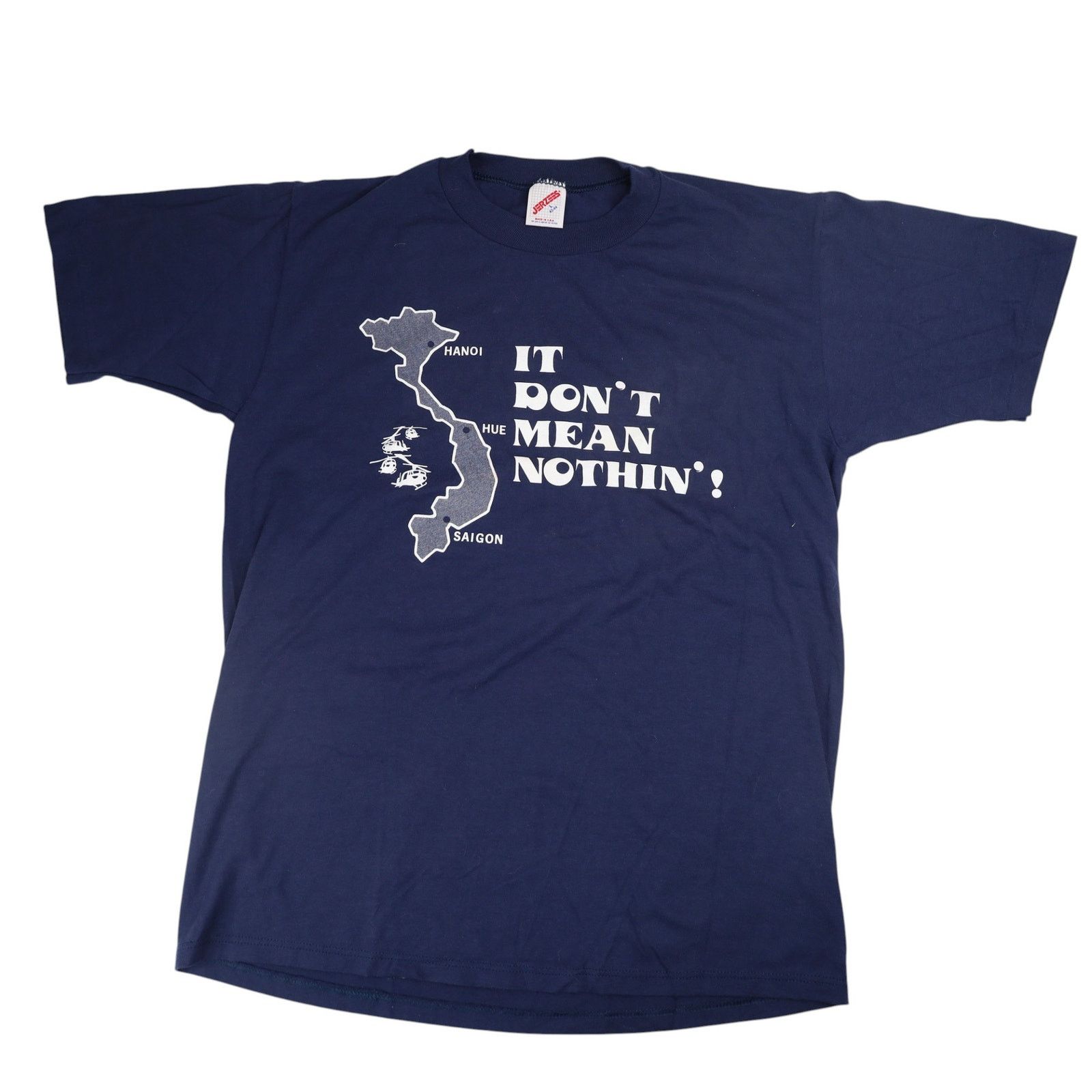 Jerzees × Vintage Vintage "It Dont Bean Nothin!" Vietnam Graphic T Shirt Size US L / EU 52-54 / 3 - 1 Thumbnail