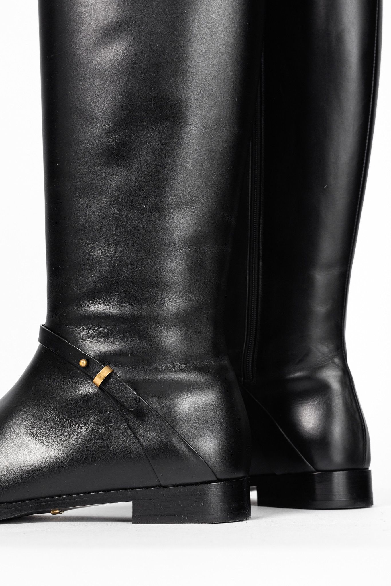 Gucci Gucci Rosie Black Elite Calf Leather Riding Boots Size US 8.5 / IT 38.5 - 8 Thumbnail