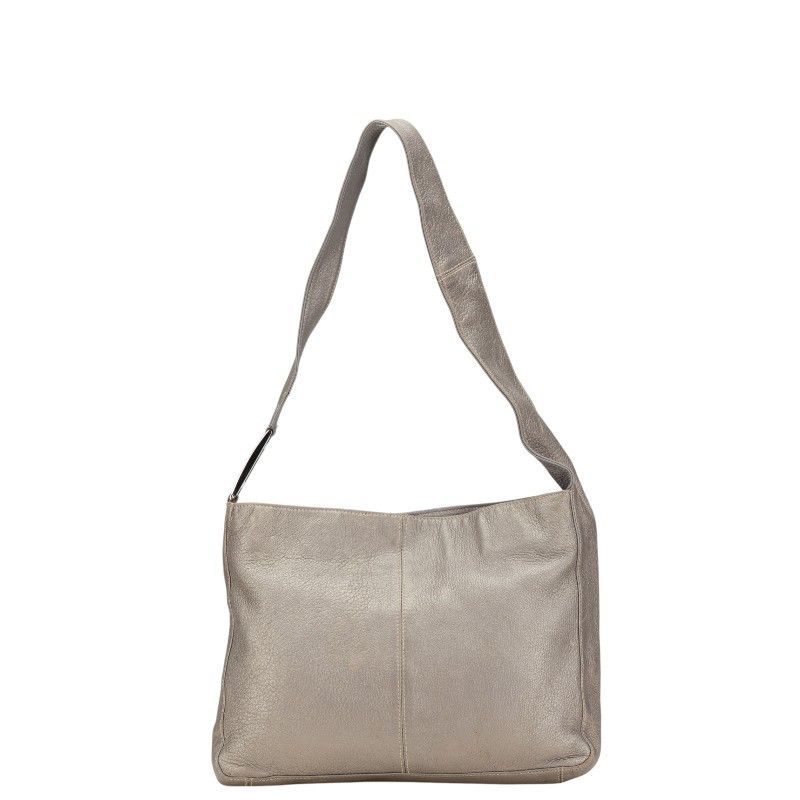 Fendi Fendi Leather Shoulder Bag Gray Leather Shoulder Bag in Grey, Women's