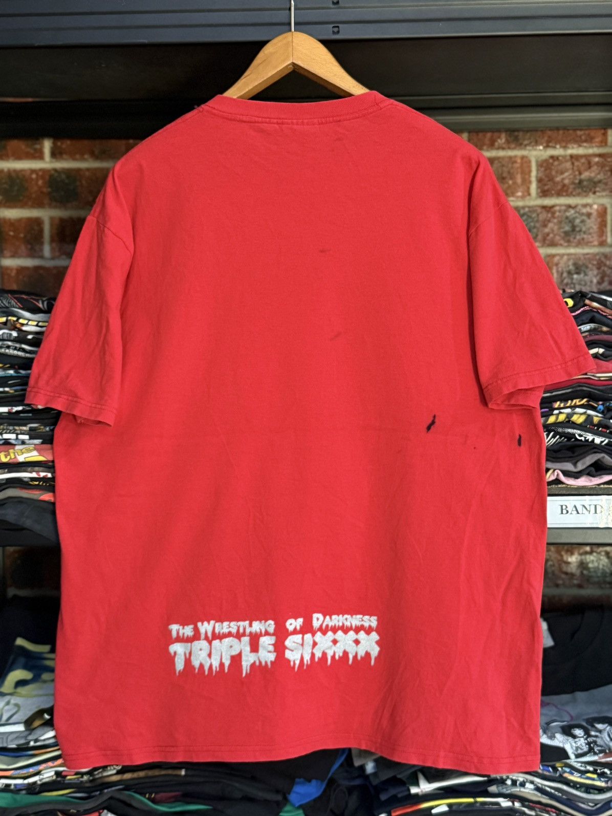 Vintage × WCW/nWo × WWF Vintage The Wrestling Of Darkness Triple Sixxx Tee Size US XL / EU 56 / 4 - 8 Thumbnail