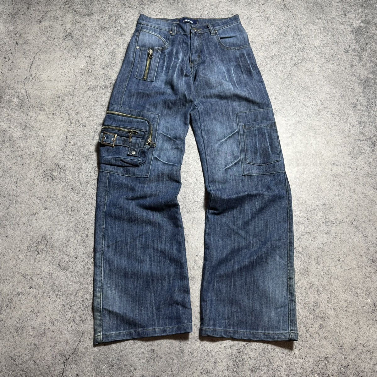 Vintage Archive Multi-pocket Faded Cargo Jeans Pants Size US 29 - 1 Thumbnail