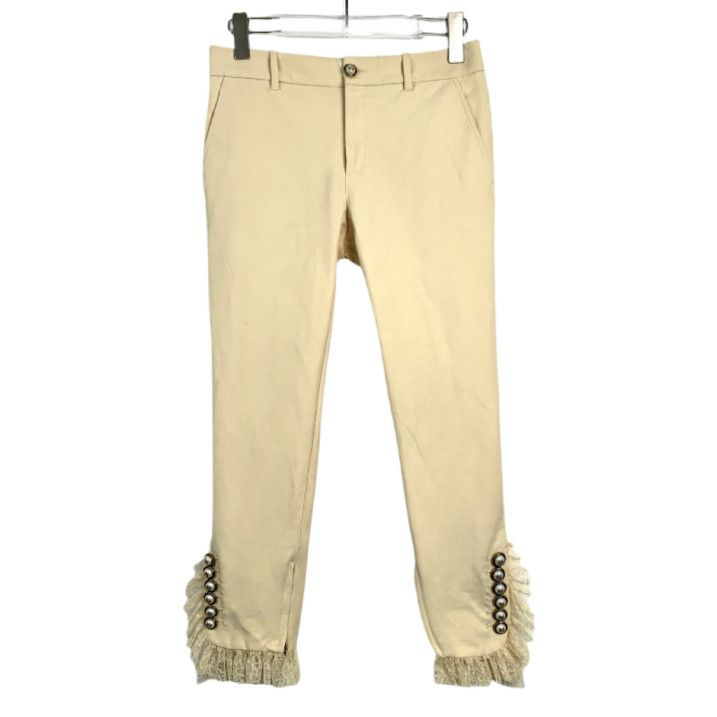 Gucci Gucci Lace-Trimmed Beige Pencil Pants Size 26" / US 2 / IT 38 - 1 Thumbnail