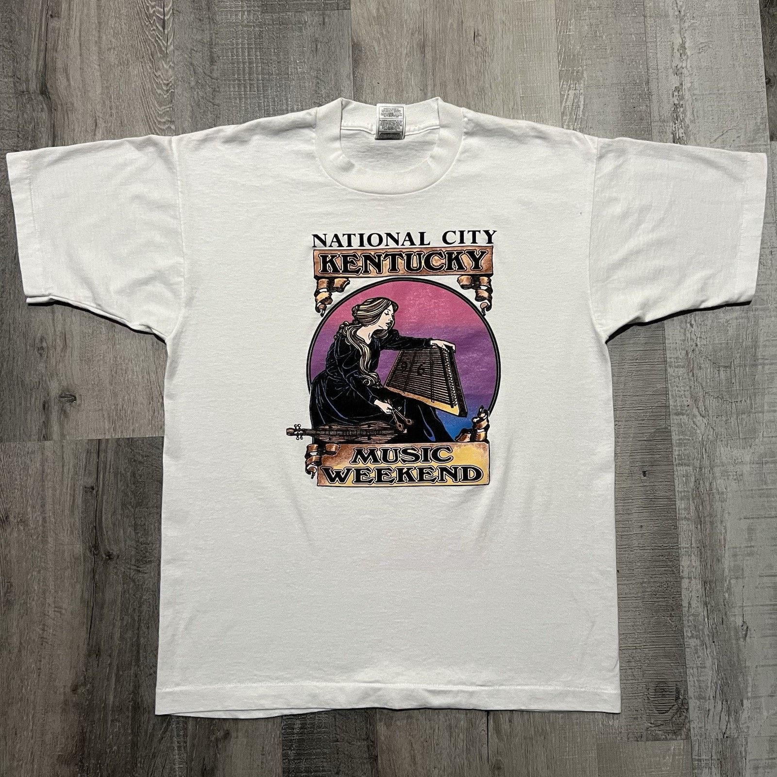 Fruit Of The Loom VTG National City Kentucky Music Festival T Shirt White 90s Size US L / EU 52-54 / 3 - 1 Thumbnail