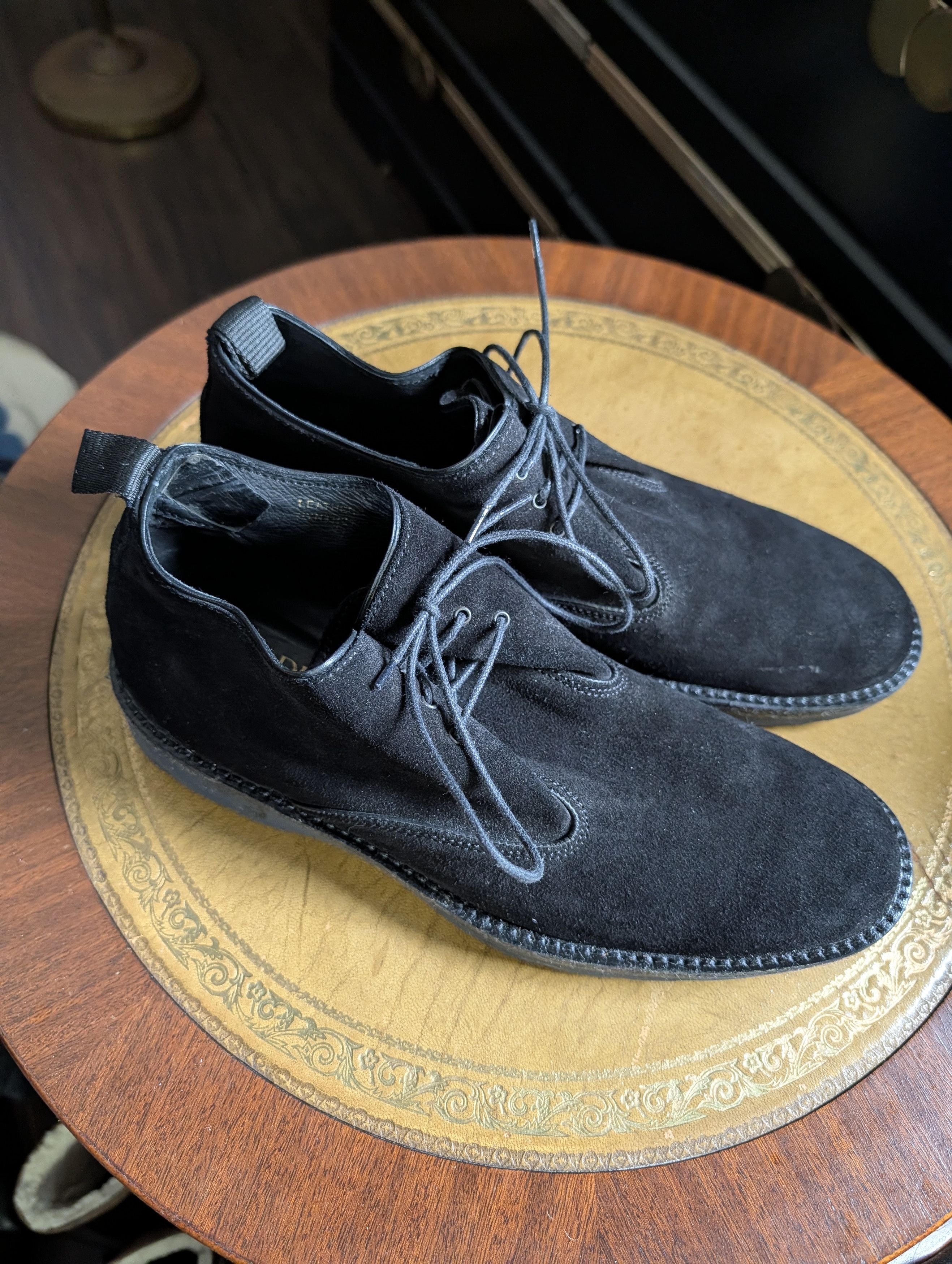 Italia Independent SOLDINI Black Suede Folding Top Chukka / Derby / Creeper Size US 8 / EU 41 - 1 Thumbnail