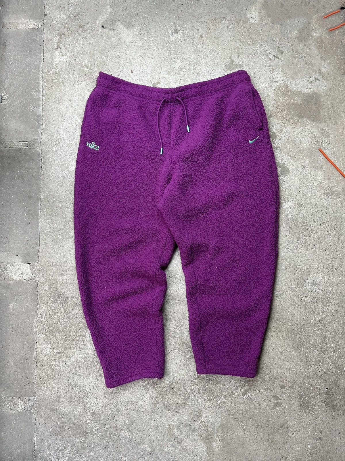 Hype Nike Streetwear Nike Baggy Sherpa Fleece Wide Leg Baggy Pants Grailed