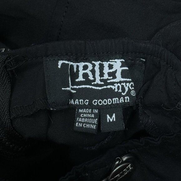 Tripp NYC Tripp NYC Women's M Black Pleated Overall Mini Dress Punk Go Size M / US 6-8 / IT 42-44 - 10 Thumbnail