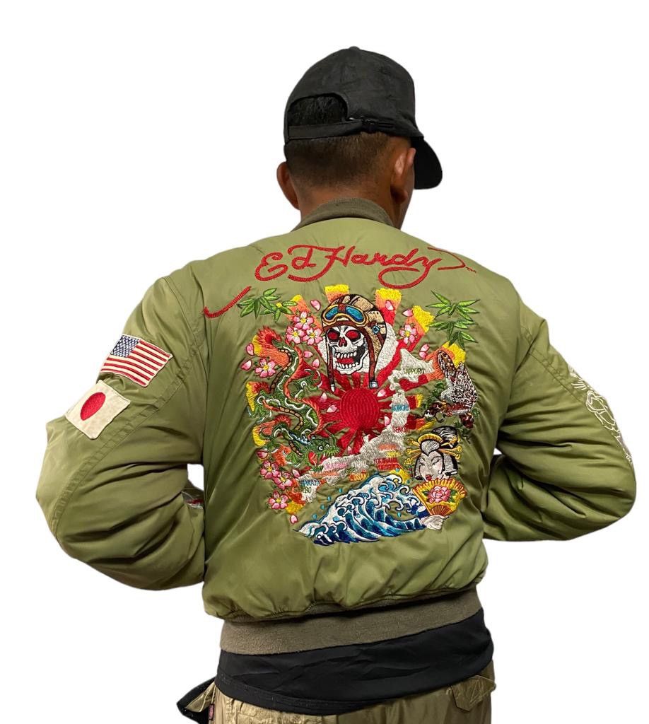 Ed Hardy Don Ed Hardy reversible bomber jacket embroidered logo Size US M / EU 48-50 / 2 - 16 Thumbnail