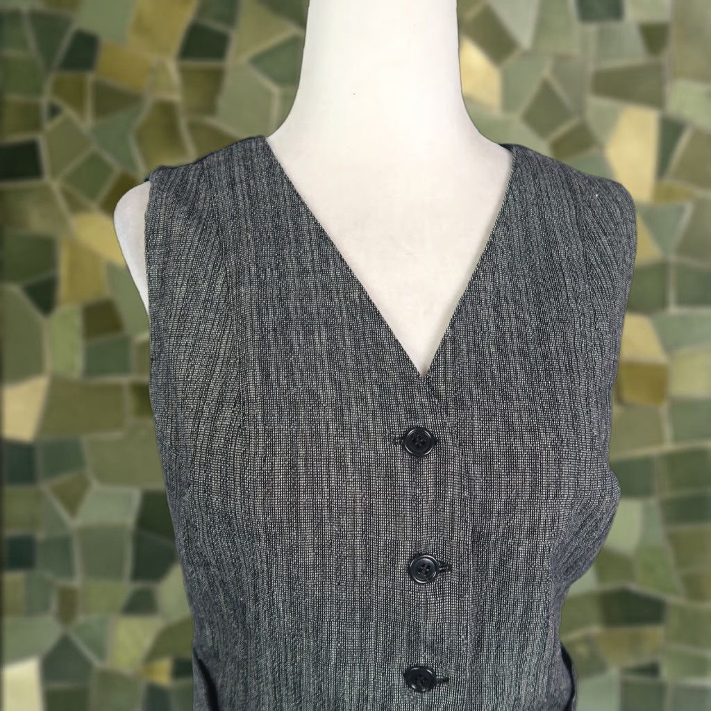 Vintage VINTAGE Carol Little Grey Tweed Vest 4 Vest Sleeveless Button Front 90s 80s Street Wear Womens Size S / US 4 / IT 40 - 1 Thumbnail