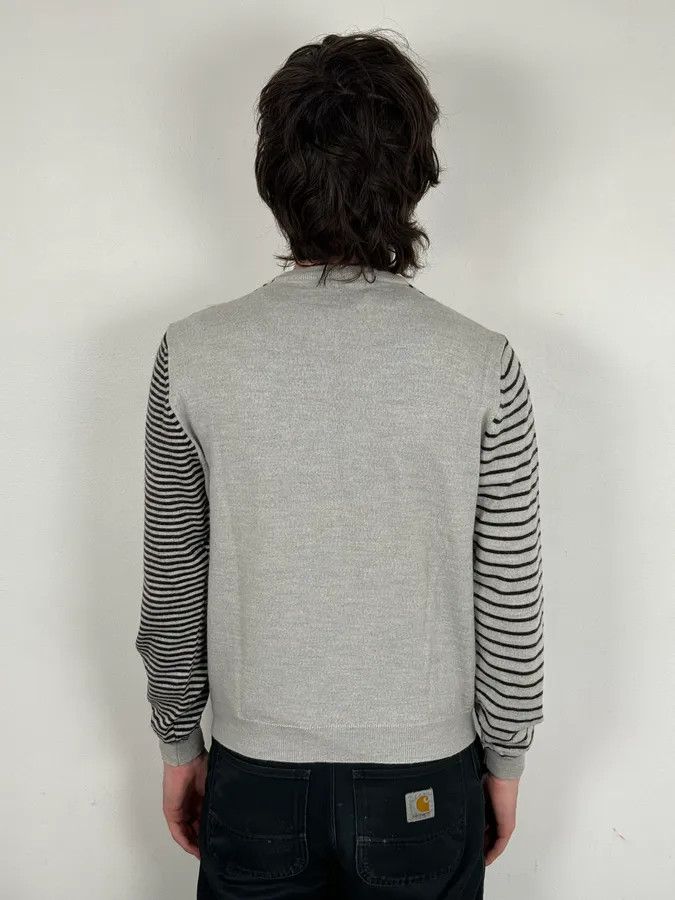 Daniele Alessandrini Daniele Alessandrini Grey & Black Striped Wool Sweater Size US S / EU 44-46 / 1 - 3 Thumbnail
