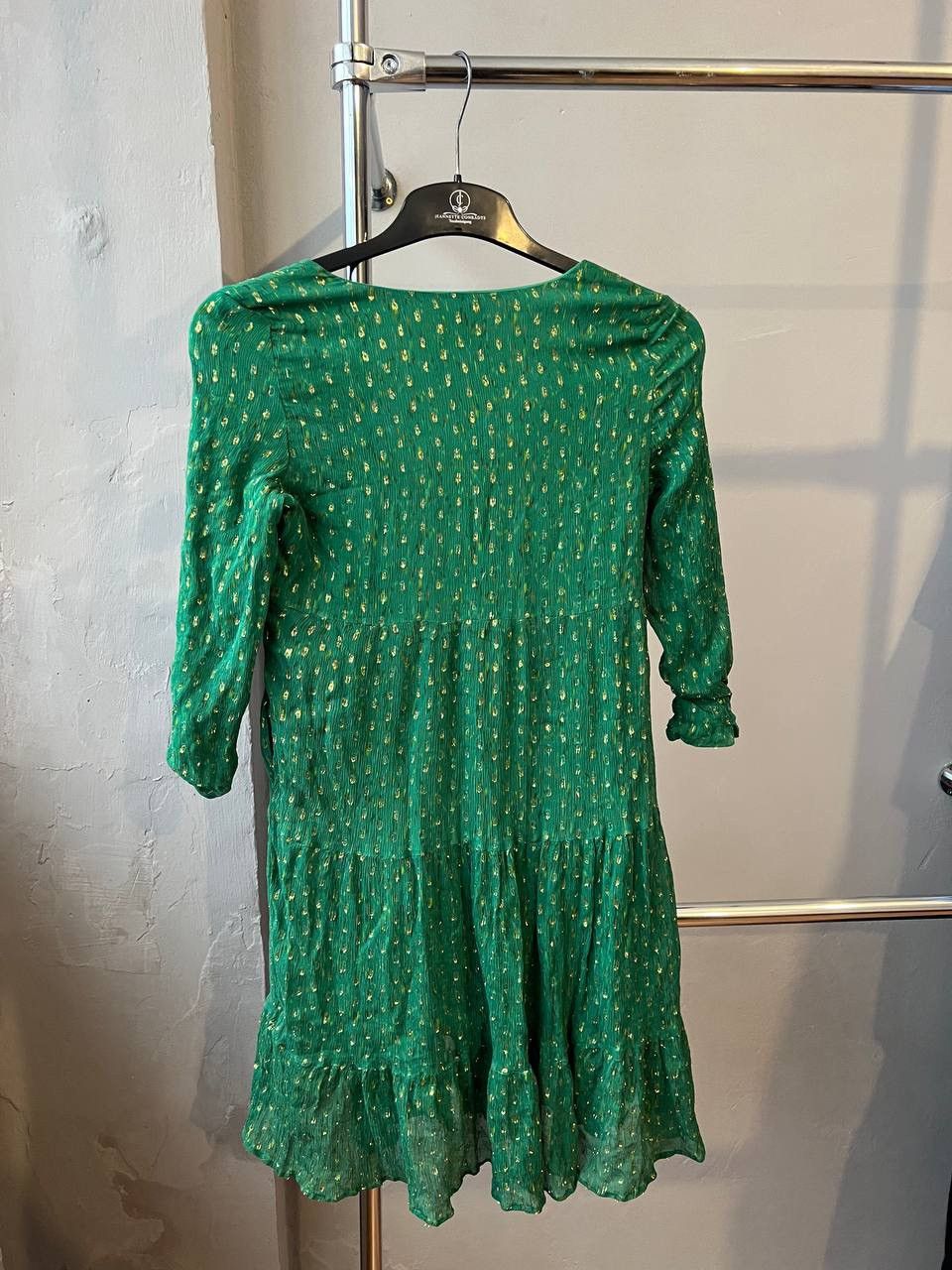 Sezane SEZANE PARIS AVEC AMOUR SILK GREEN GOLD EDITION DRESS SZ 40 Size S / US 4 / IT 40 - 14 Thumbnail