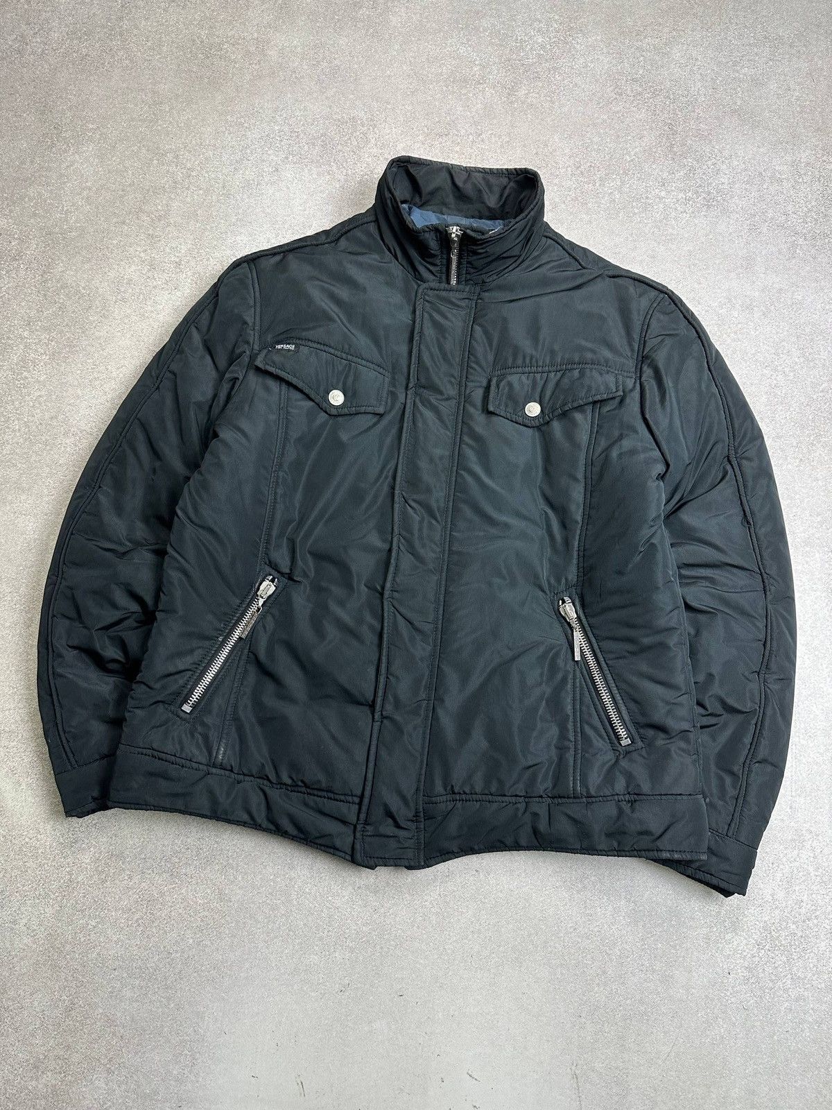 Versace Vintage 90s Versace Black Down Puffer Jacket XL Size US XL / EU 56 / 4 - 2 Thumbnail