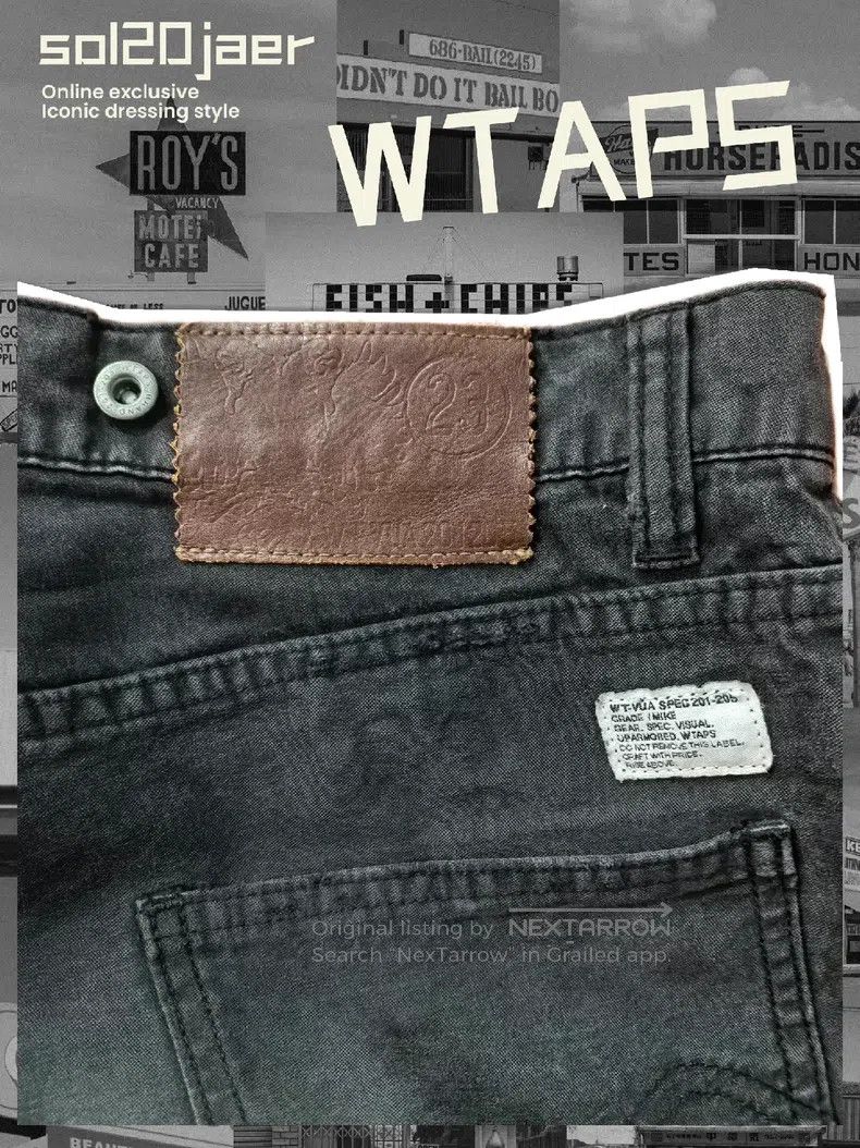 Wtaps Wtaps size M Damaged patch ink-wash cloth pants Size US 39 - 3 Thumbnail