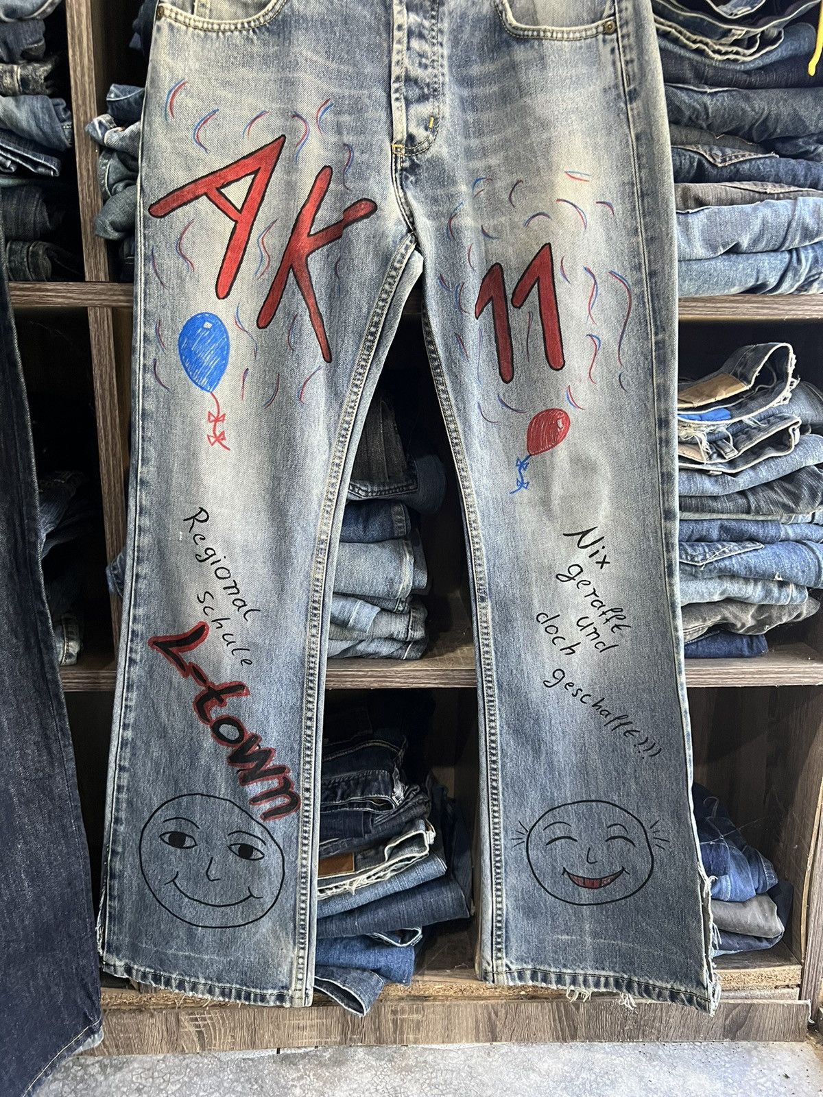 Lee 🔥Rare Vintage Lee Sketch Denim Size US 31 - 4 Thumbnail