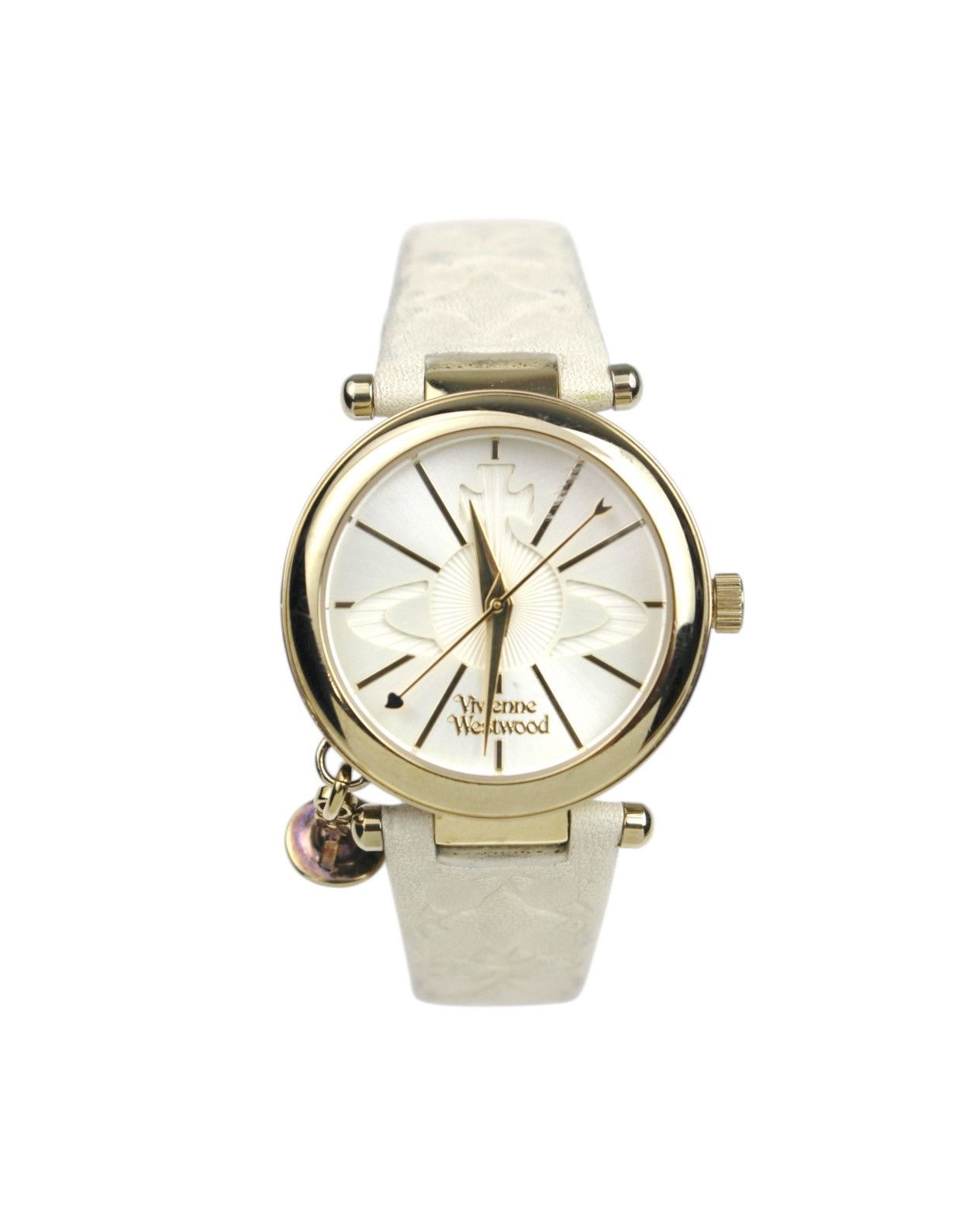 Vivienne Westwood VIVIENNE WESTWOOD ORB II CHARM WATCH – WHITE EMBOSSED STRAP Size ONE SIZE - 3 Thumbnail