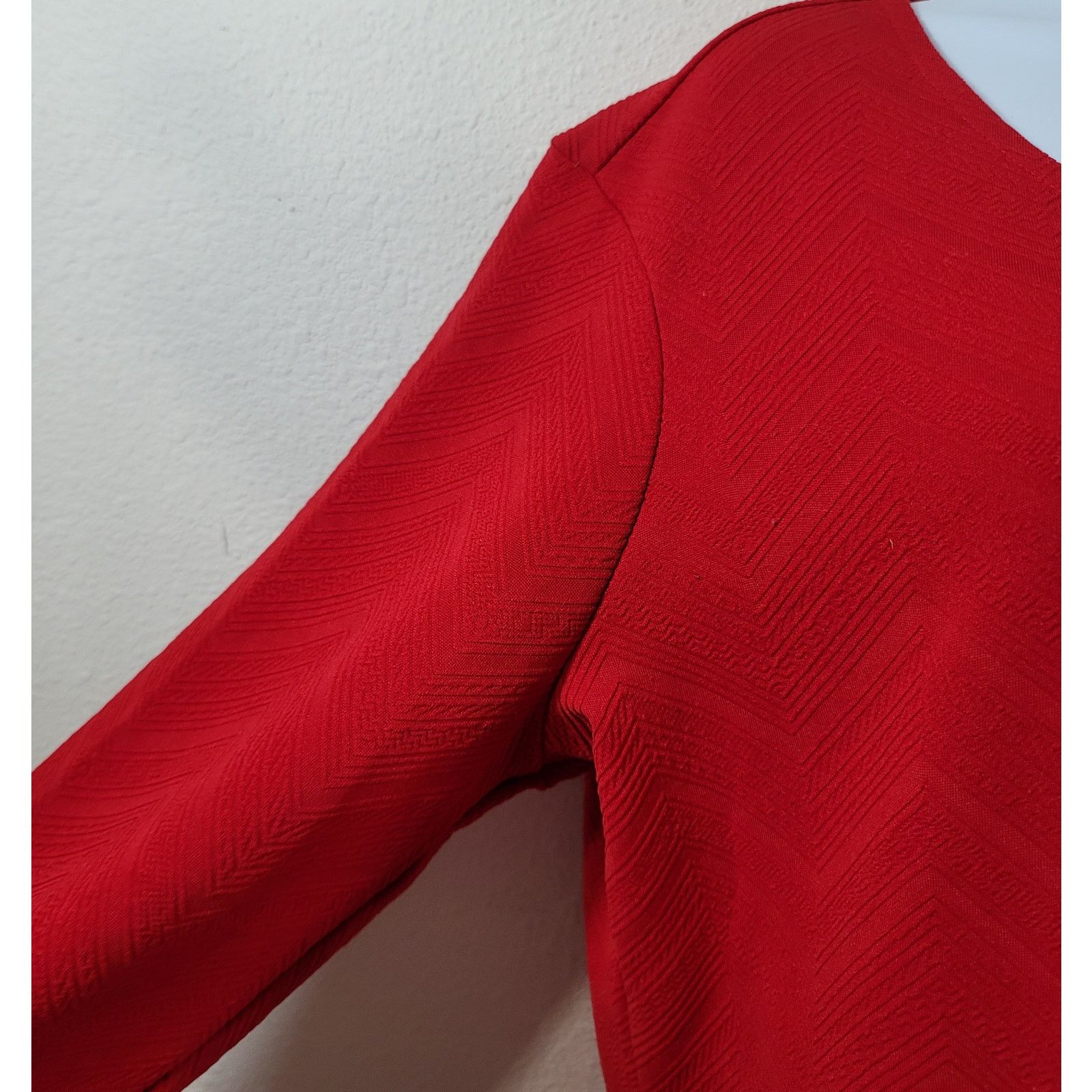Other Cato Red Chevron Print Raised Textured Top XL Lightweight Size XL / US 12-14 / IT 48-50 - 2 Thumbnail