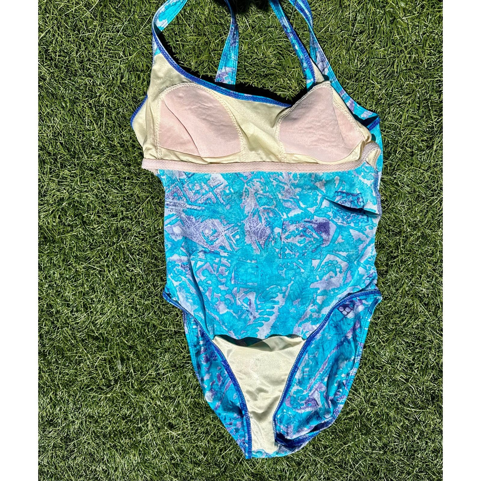 Vintage Vintage 90’s Sessa Strappy Blue One Piece Swim Suit Large 14 Size L / US 10 / IT 46 - 6 Thumbnail