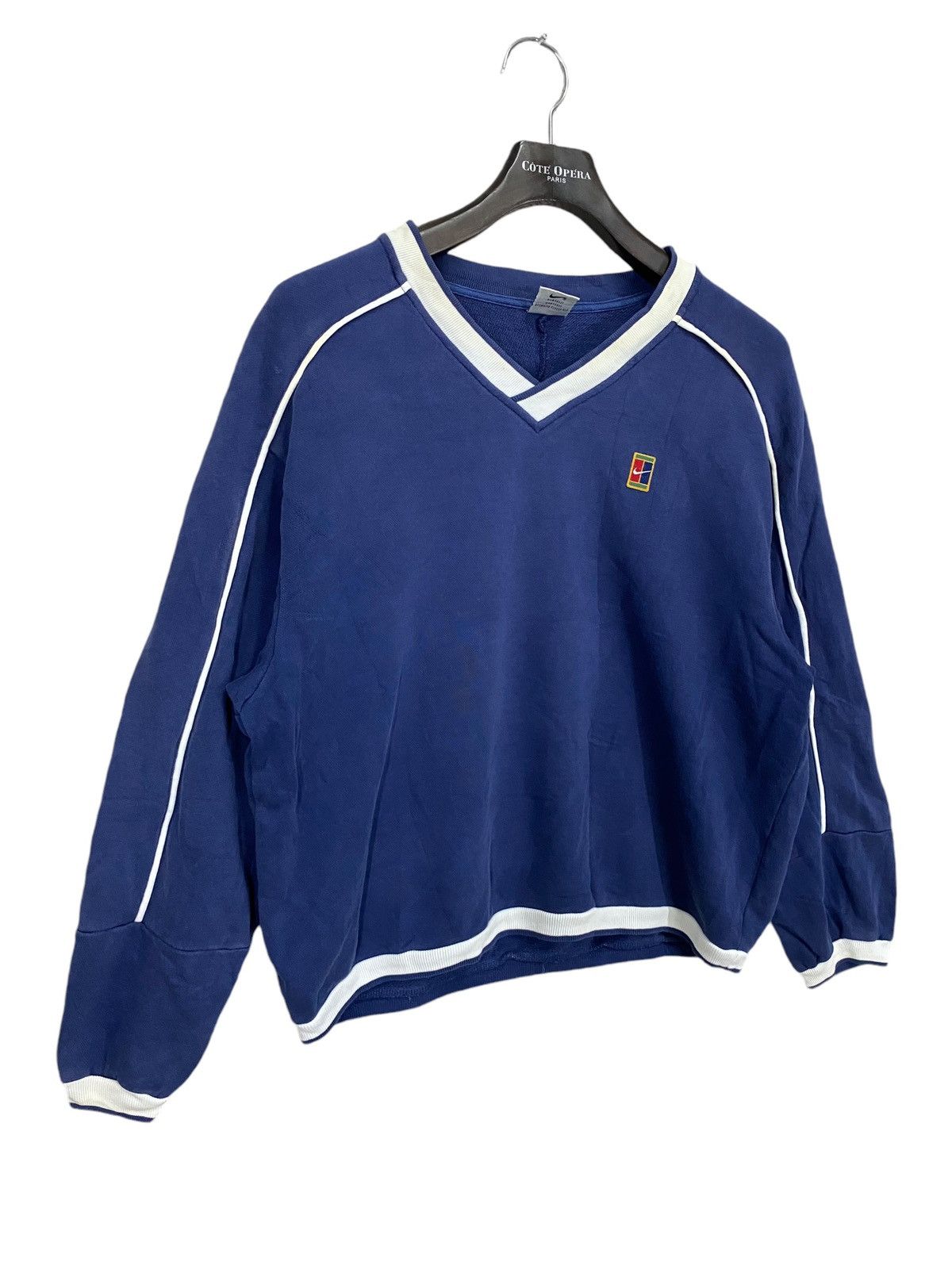 Nike × Vintage Vintage 90s nike court sweatshirt v neck pullover Size US M / EU 48-50 / 2 - 3 Thumbnail