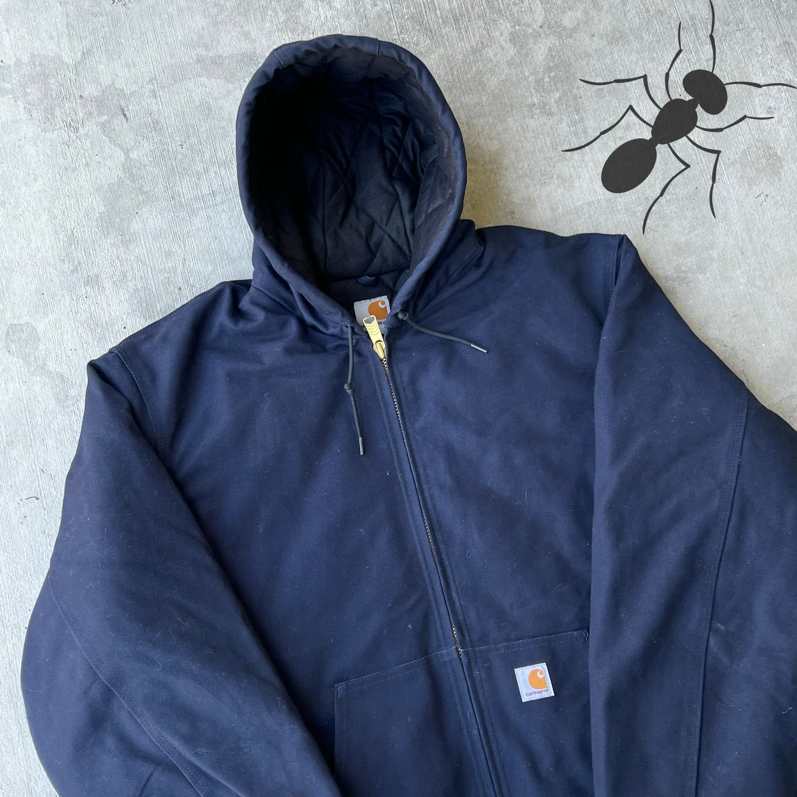 Carhartt × Vintage Carhartt J140 DNY blue hooded work wear jacket Size US XL / EU 56 / 4 - 2 Thumbnail