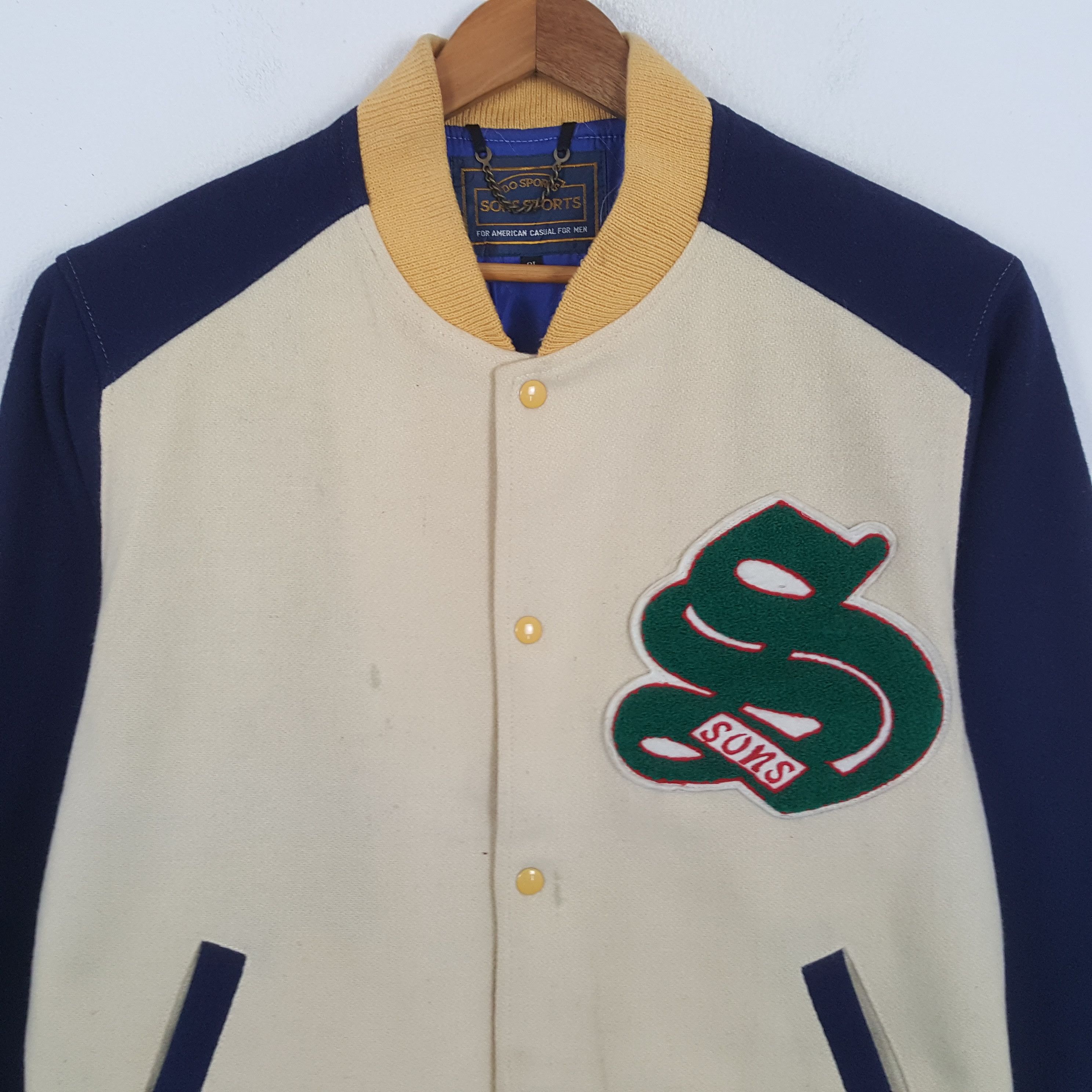&SONS × Vintage Vintage SONS SPORT SKULL Japanese Brand Varsity Jacket Size US XL / EU 56 / 4 - 4 Thumbnail