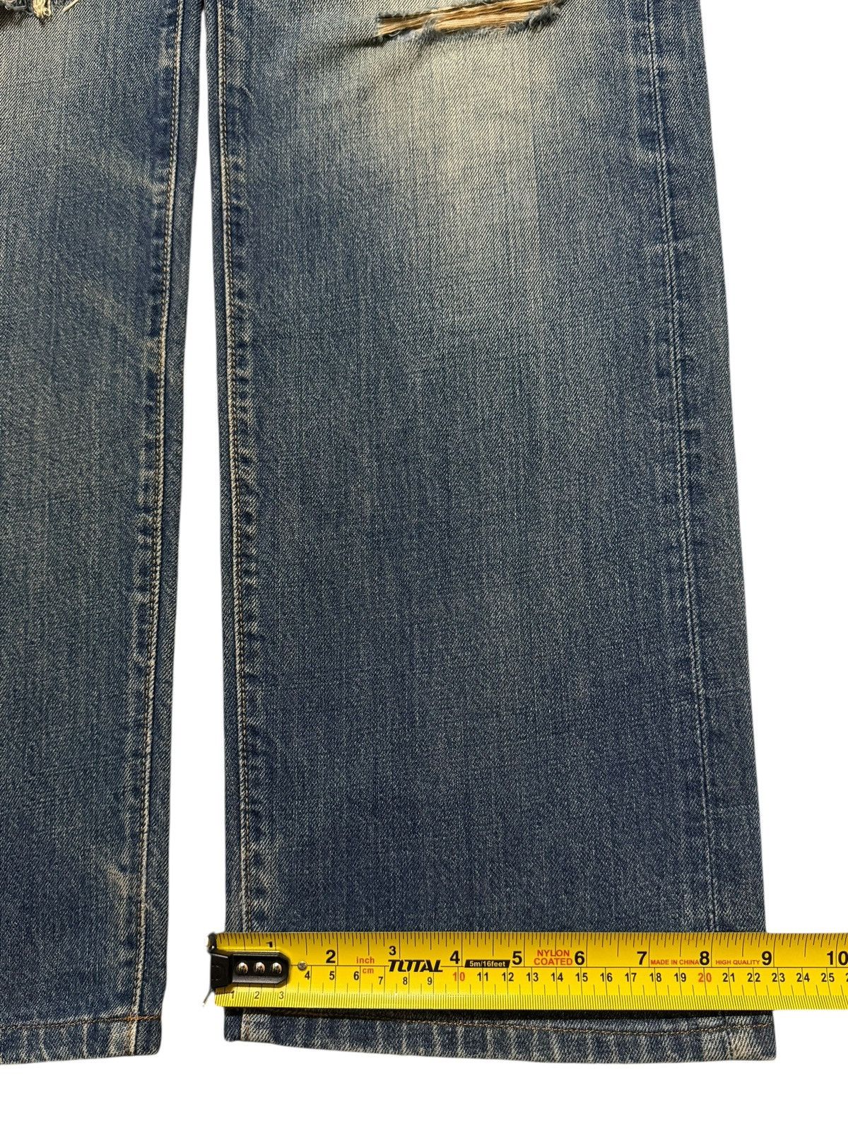 Big John Vintage 90s Big John Blue Faded Wash Distressed Wide Leg Size US 32 / EU 48 - 14 Thumbnail